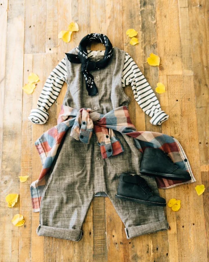 Unisex! Overalls: CarlyMegan, tee: Mabo, plaid: Zara, neck tie: stylist's own, shoes: Zimmerman&nbsp;