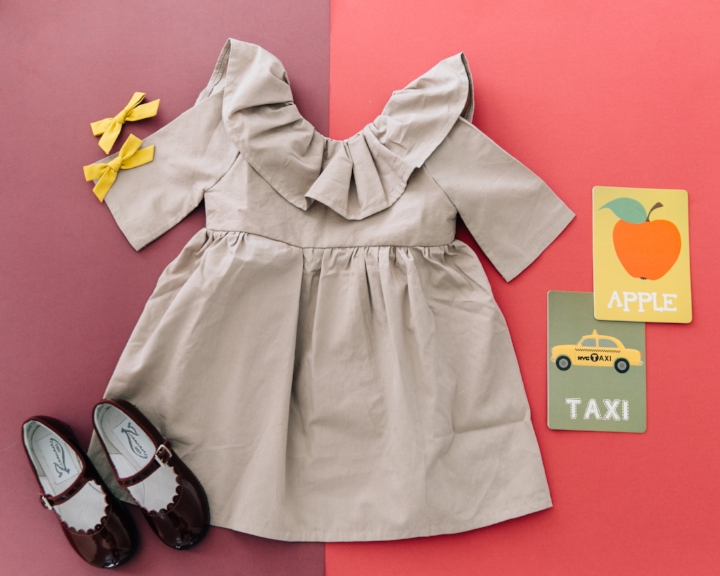 Dress: The Crafted Co, Shoes: Zimmerman Shoes, Flash Cards: Bright Eyed Baby, Bows: Free Babes 