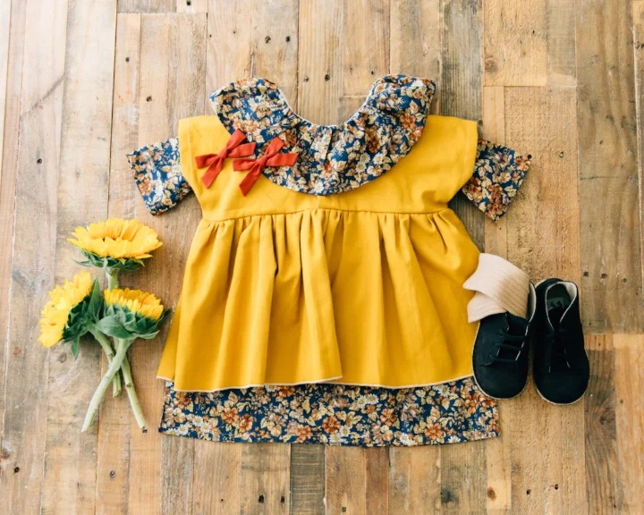 dress: the crafted co, top: carlymegan, shoes: zimmeran shoes, socks: little light feet, bows: free babes