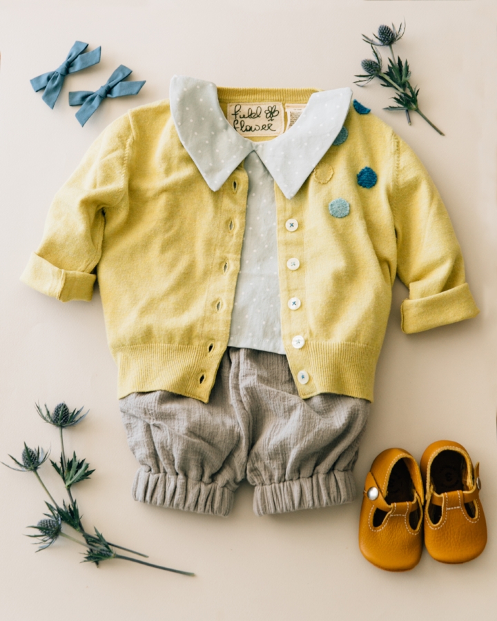 shorts & top: the crafted co, cardigan: stylists own (anthropologie kids) shoes: mon petit shoes, bows: free babes