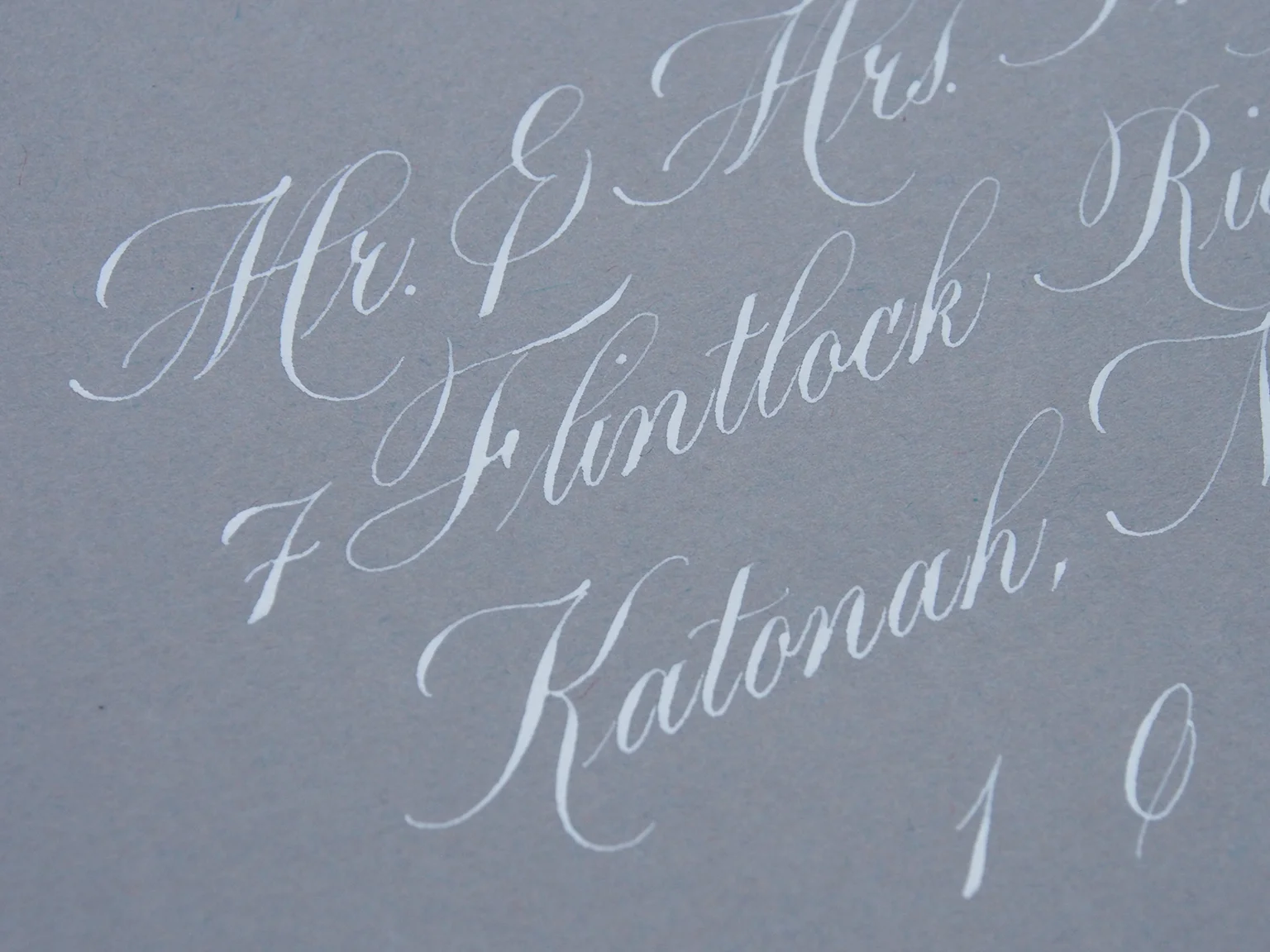 Copperplate Envelope - bleed proof white on grey