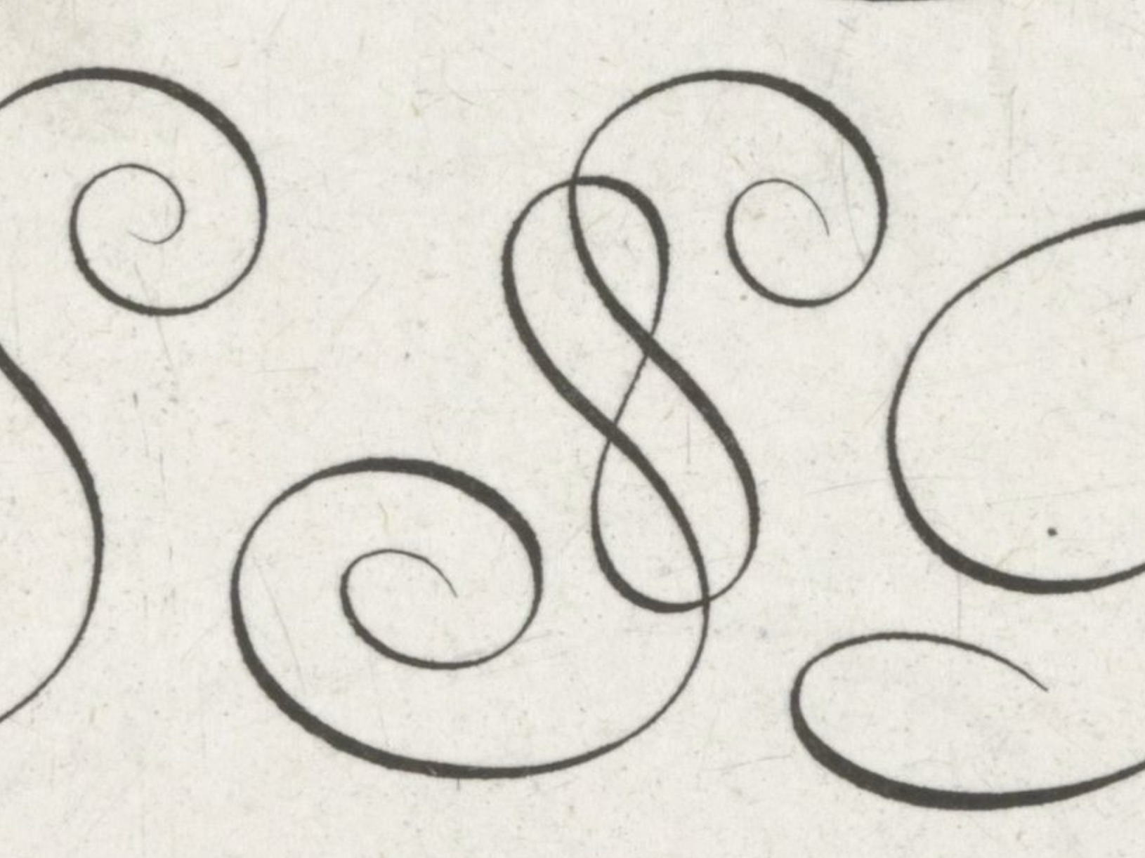 Rijksmuseum Van de Velde Flourished Italian Hand Capitals Letter S