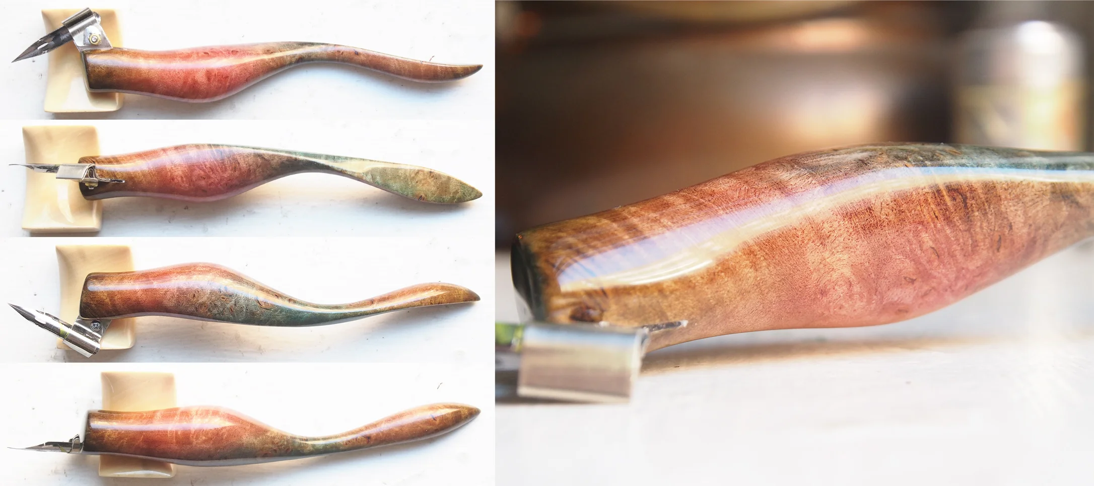 Rainbow Pen - Dyed and Heavily Burled Maple