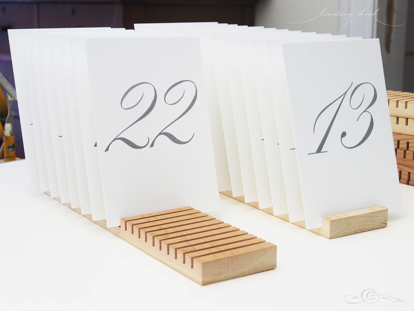 Pointed Brush Table Numbers