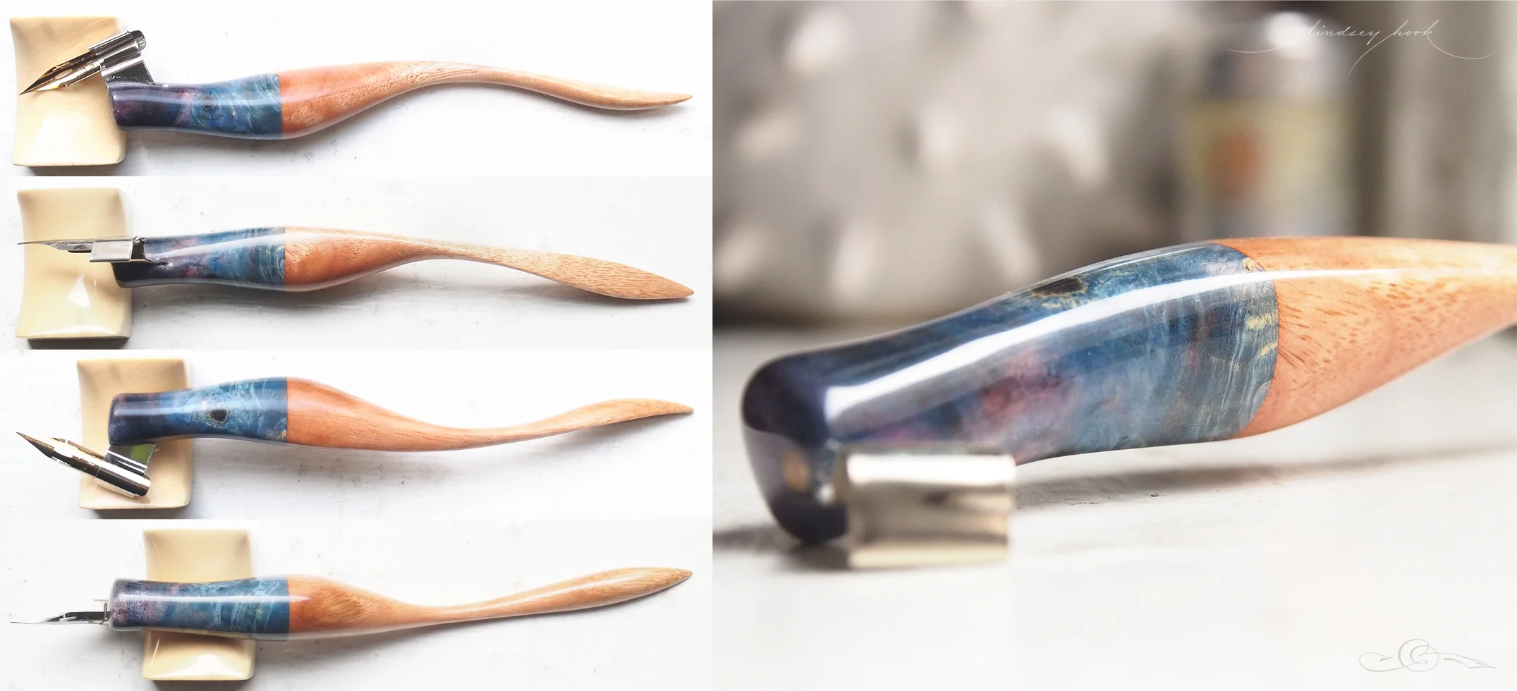 Blue Purple Buckeye and Blonde Stock Wood
