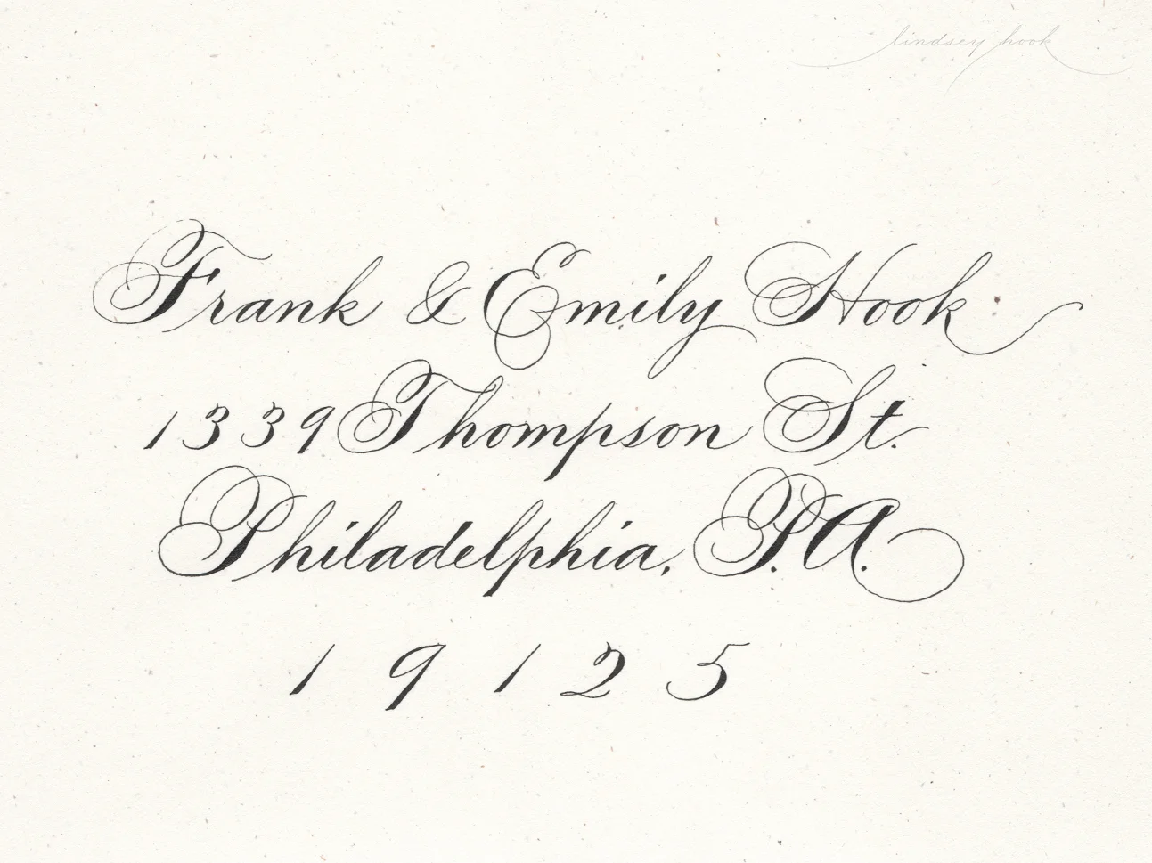 Ornamental/Shaded Spencerian Script Envelope