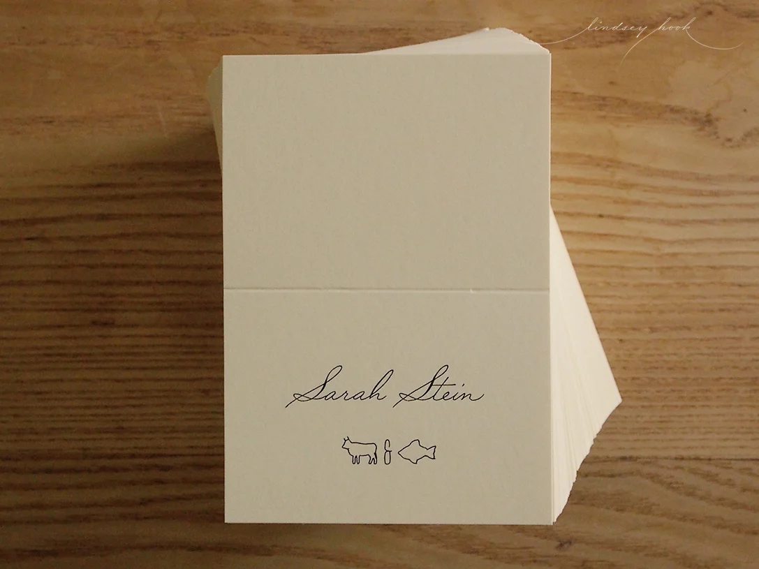 Custom Paired Font Escort Cards