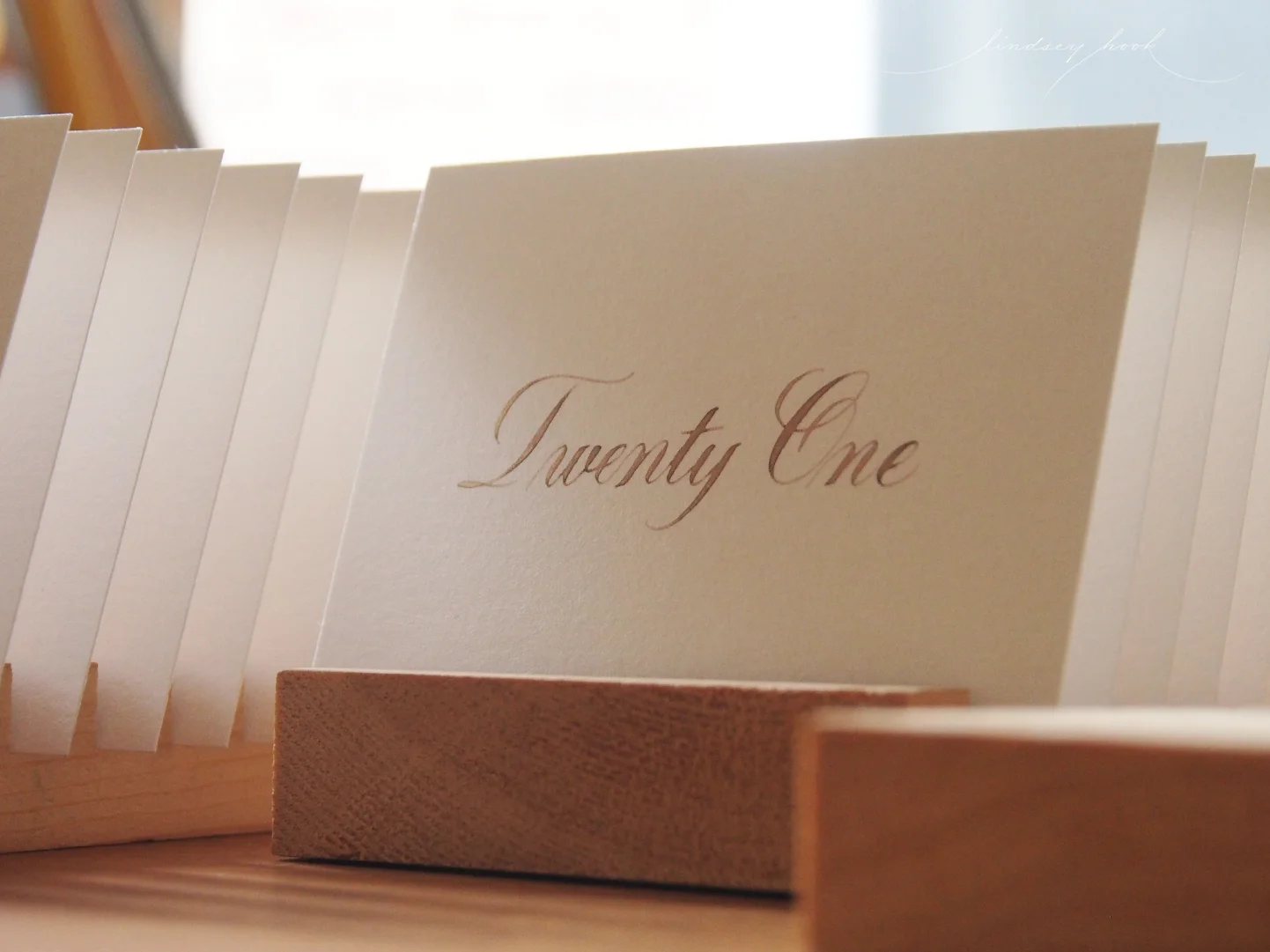 Simple Swash Copperplate Escort/Place Card Table Number Insert