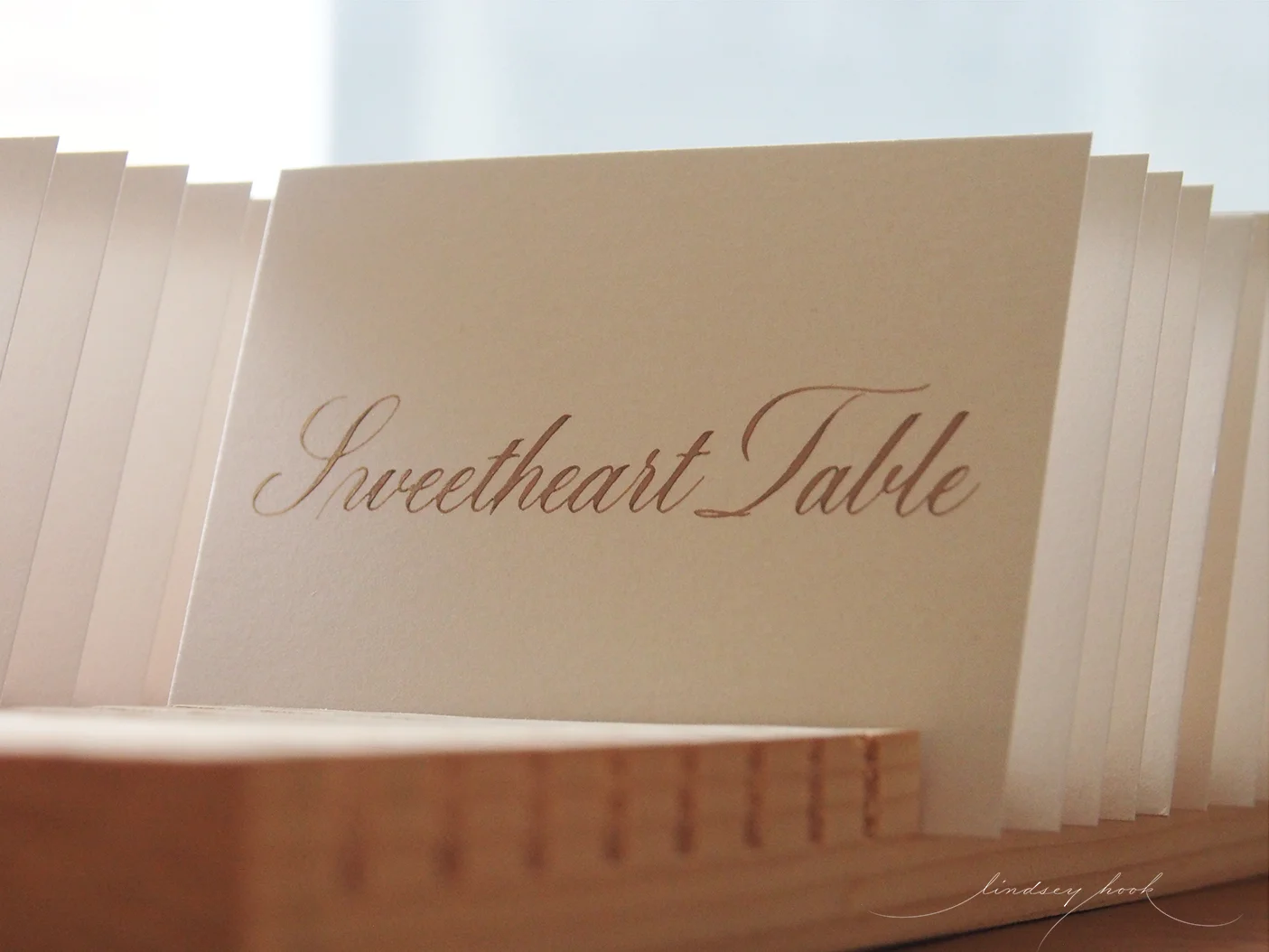 Simple Swash Copperplate Escort/Place Card Table Number Insert