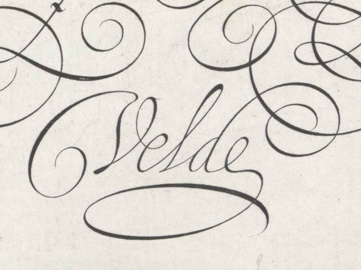 Rijksmuseum Van de Velde Flourished Italian Hand Capitals Page Signature