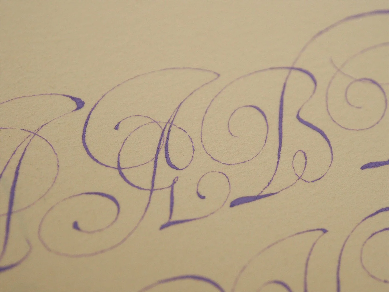 Copy of of Van de Velde's Flourished Italian Hand Capital Letters A and B