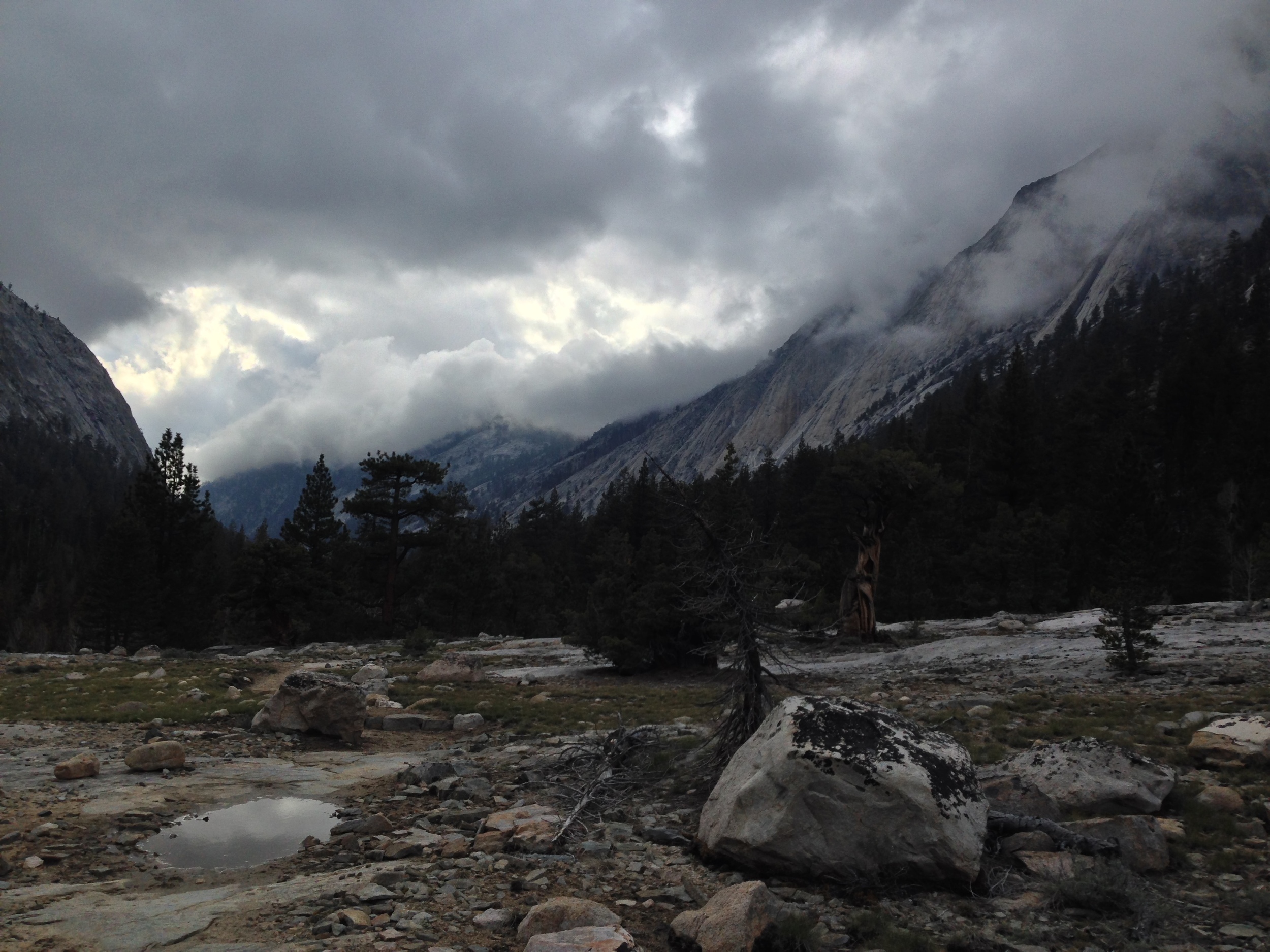 clouds rolling into castle domes meadow