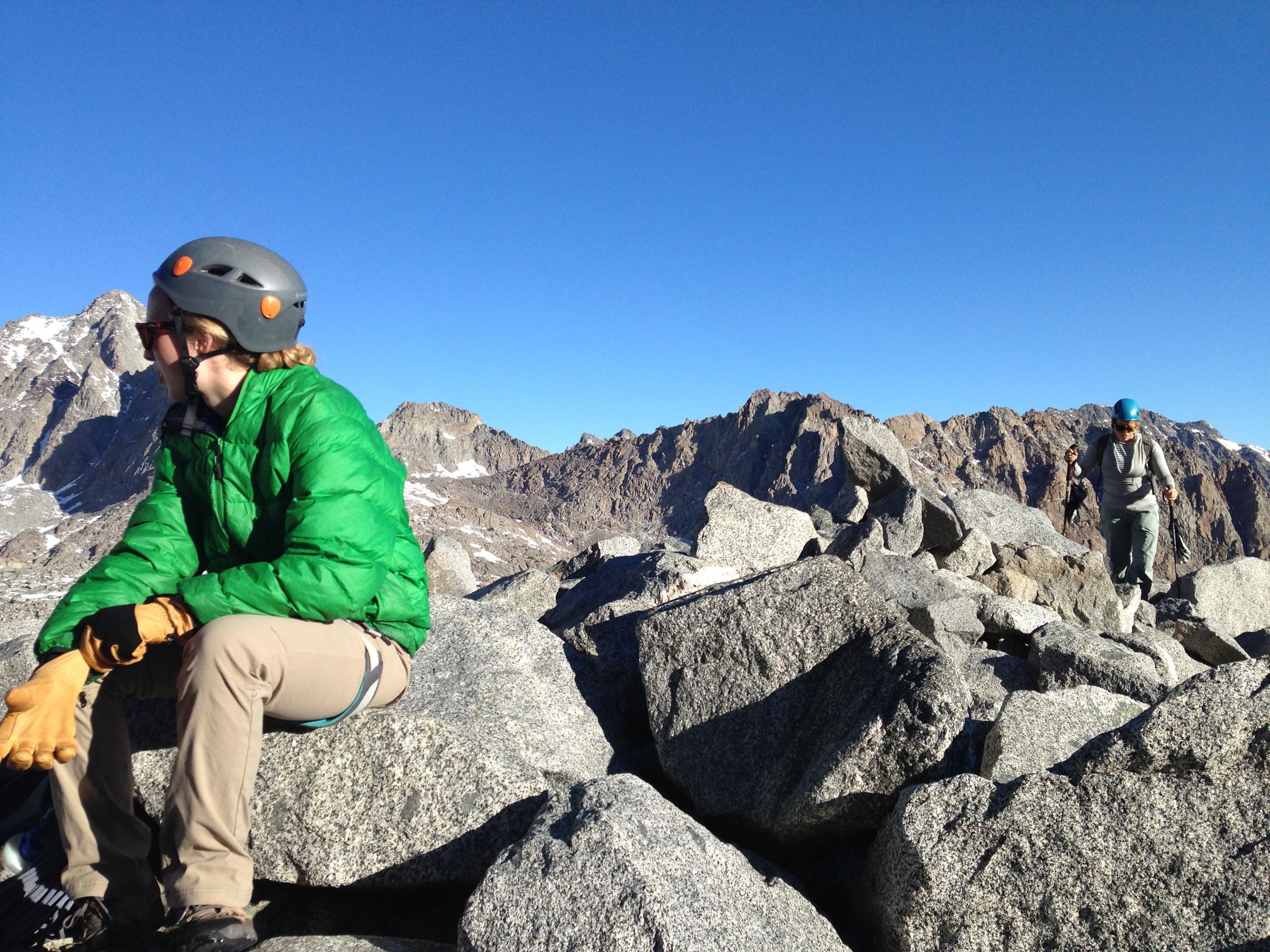 corinne taking in the view of mt sill 