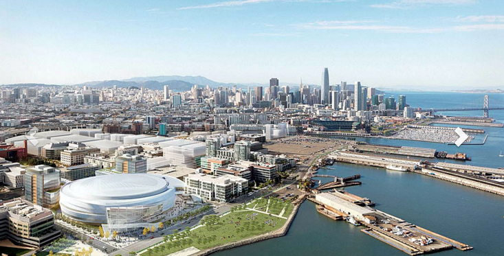 Rendering of the Warrior's new Chase Center area in MIssion Bay.
