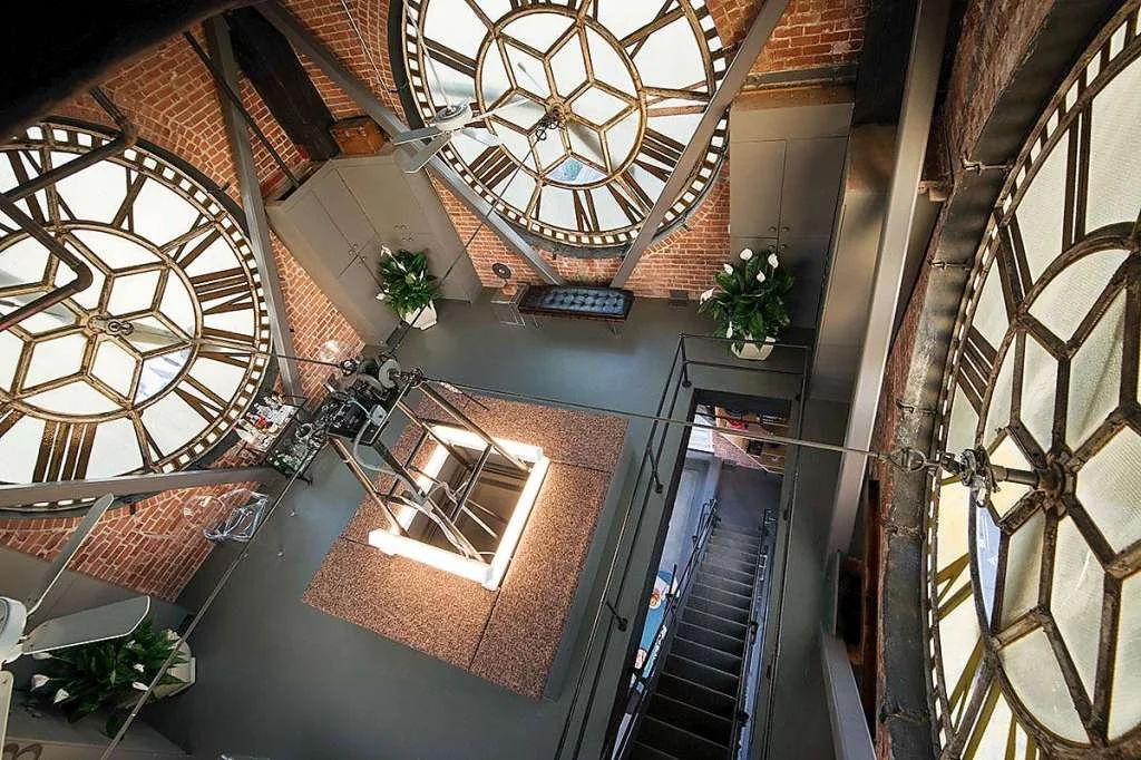 View of the inner workings of the clock from inside the iconic tower.
