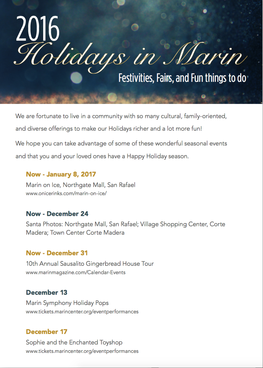 2016 Holidays in Marin-Festivities, Fairs & Fun Things To Do