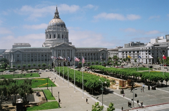 City Hall from the San Francisco Public Library City Hall at Civic Center. 