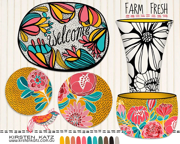 Farm Fresh Ceramic Designs by Kirsten Katz