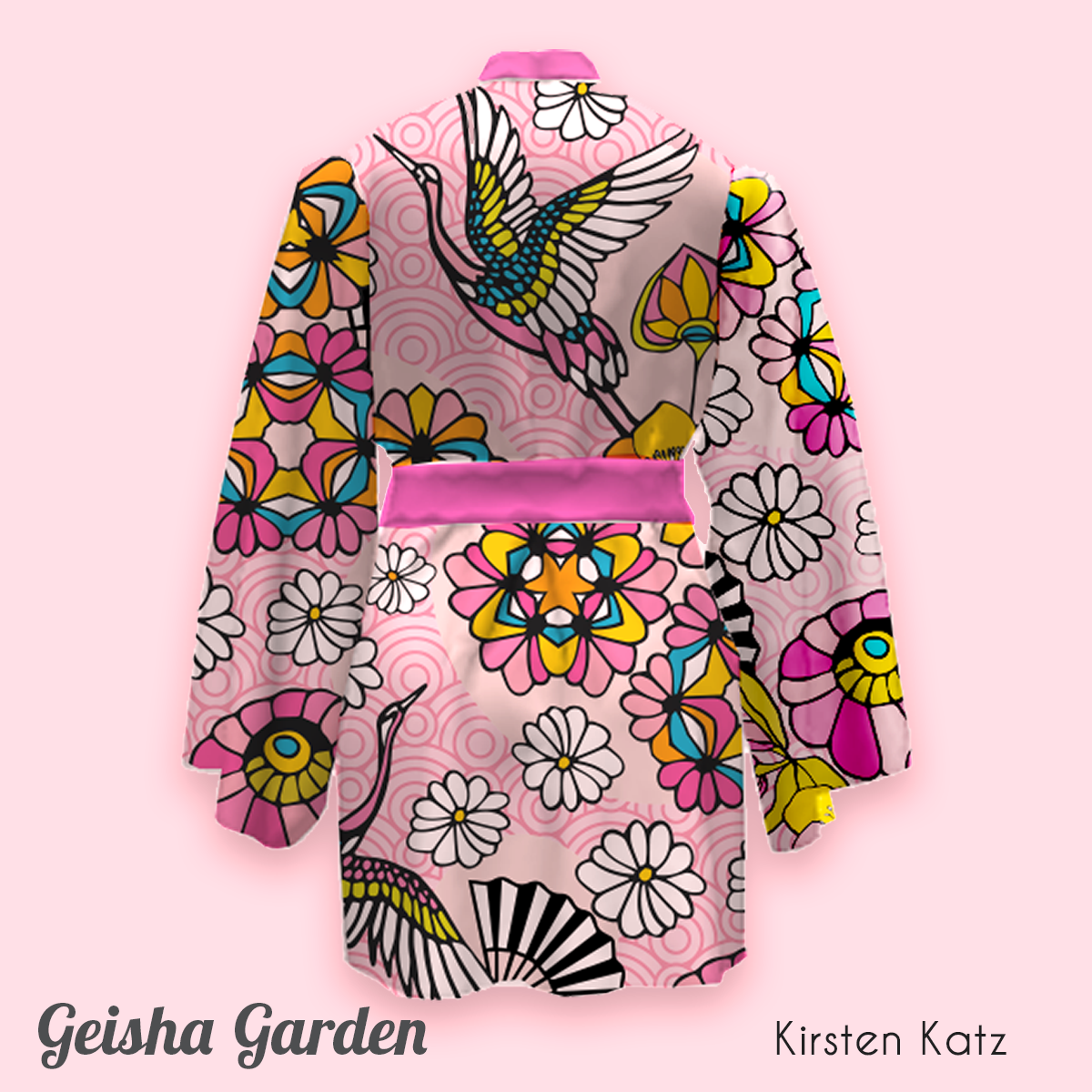 Gesiha Garden Textile Design as shown here on this Kimono