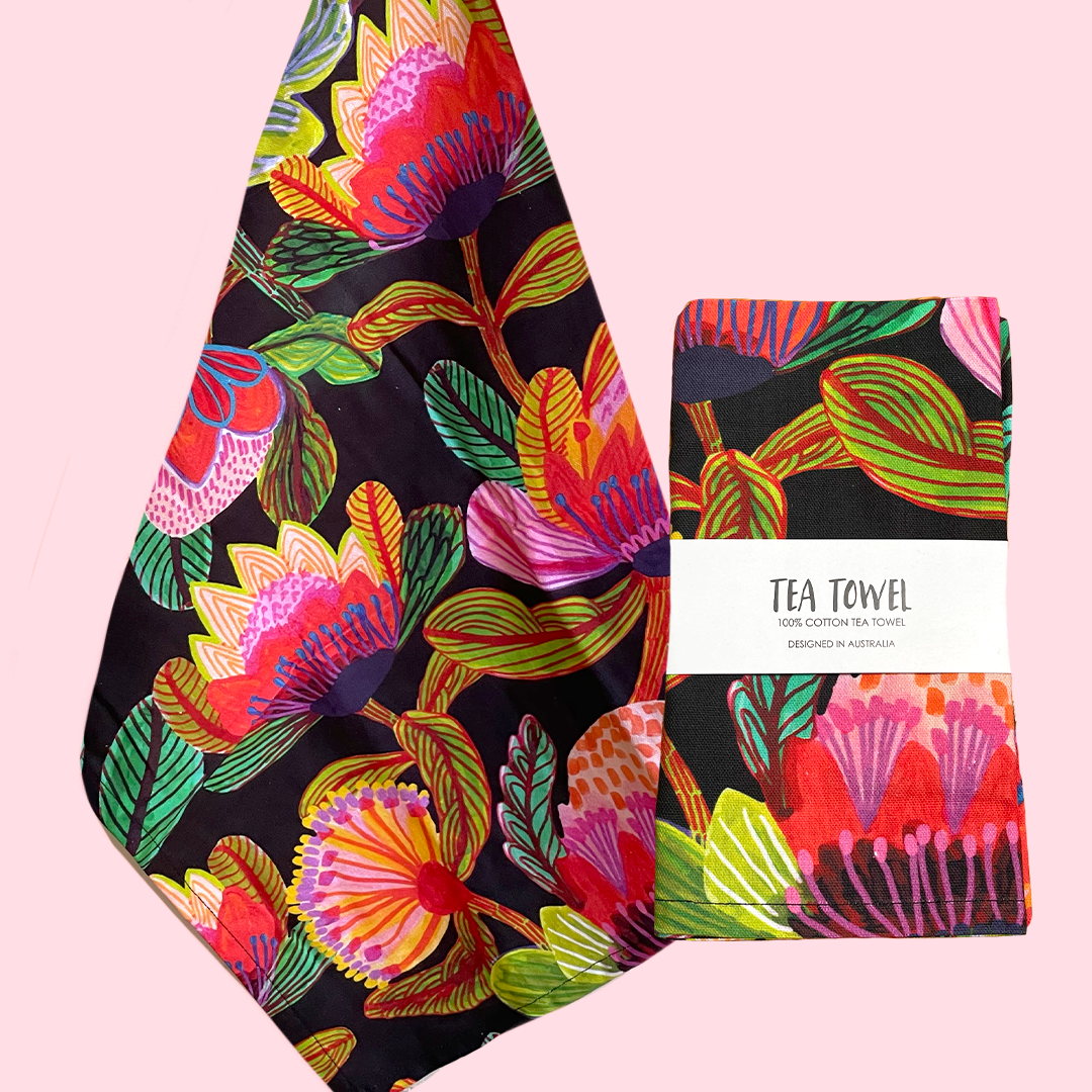 Orchid Garden Tea Towel Australian Designer — Kirsten Katz