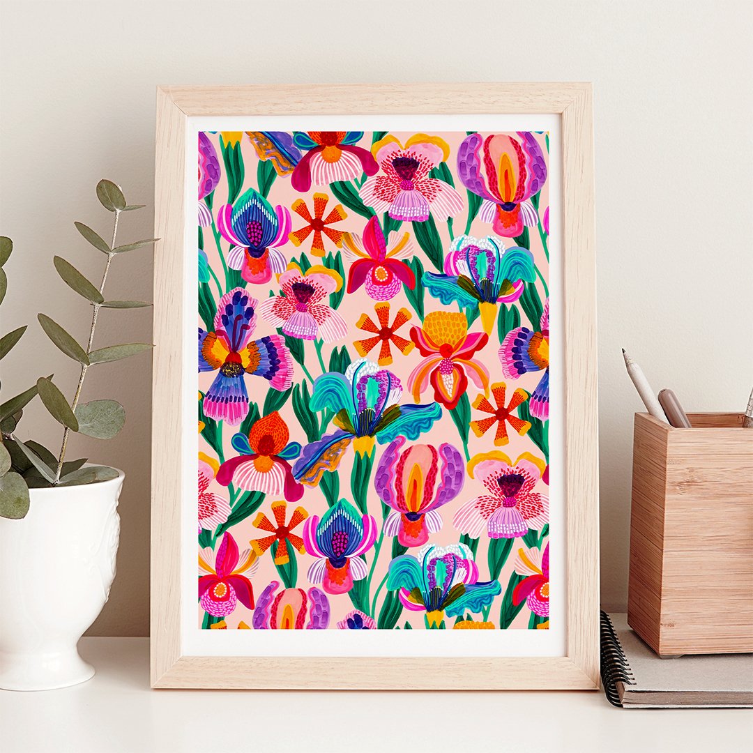 Irisies &amp; Orchids Wall Art Print