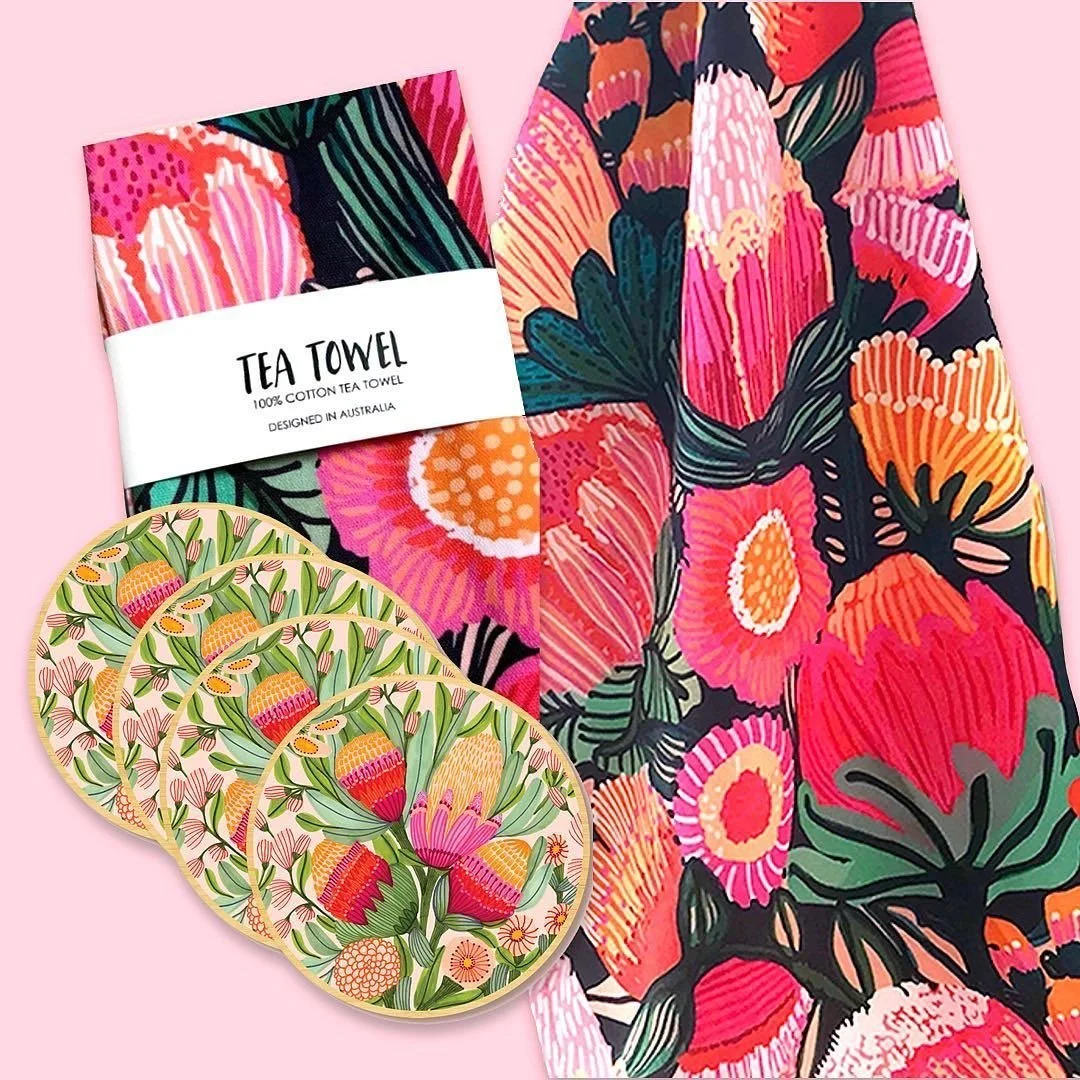 Not your average tea towels...
These beautifully boxed sets are where art meets function &mdash; made from premium cotton and printed with my original hand-painted botanical designs 🌸

Perfect for gifting, housewarmings, or simply bringing a splash 
