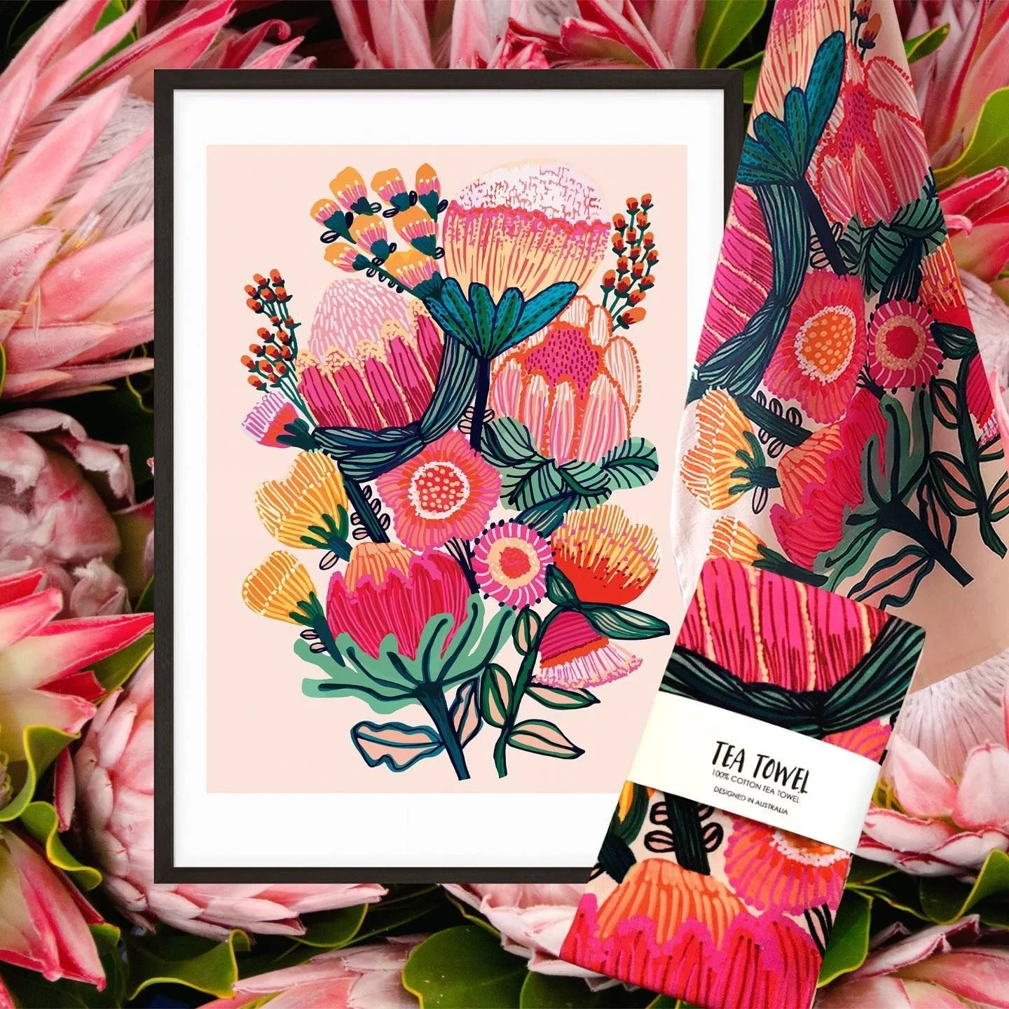 Botanical Art Print &amp; matching Tea Towel Gift Sets
.
.
.
.
.
#kirstenkatzart #giftsets #australianart #botanicalart #giftforher #wallart #teatowels  #jumbled #hardtofind #uniquegifts #floralprint #flowerpainting #ladieswhodesign #giftideas #giftf