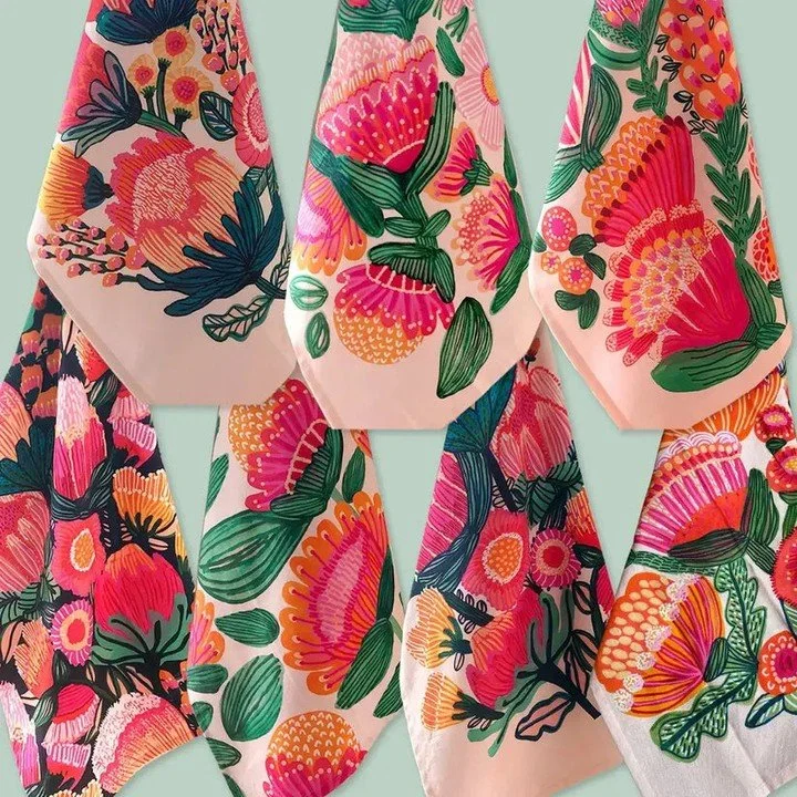 Botanical beauty for the kitchen.....
Every tea towel starts as an original painting in my studio. Proteas, waratahs, gum blossoms and wildflowers are hand-painted first, then printed so you can bring a little bit of the Australian bush into your eve