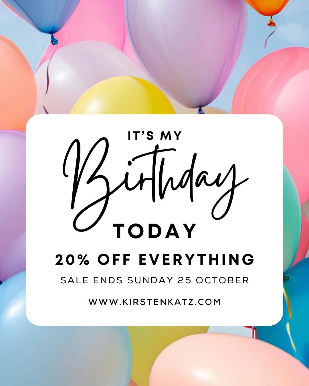 It's my birthday today 🎂

And because it's the 20th of October, it felt only right to make it 20% off everything.

This is my little thank you. To everyone who's bought a print, hung one of my flowers on their wall, sent me a message or simply stopp