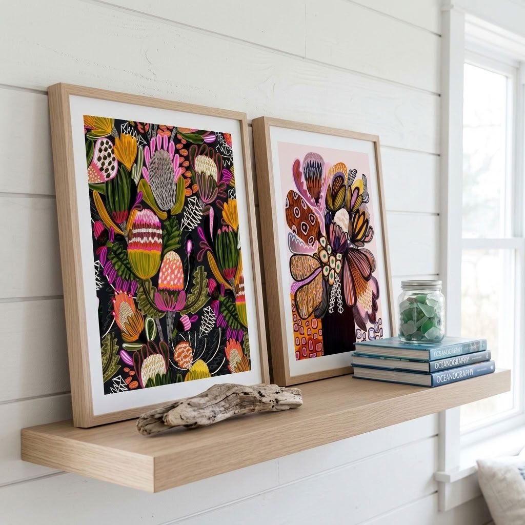 Every banksia is a little bit wild. 🌿

Maybe that's why I love painting them. No two are the same, and they never sit quite straight.

I don't plan my paintings either. I start with colour and follow wherever it takes me, and some of my favourite bi