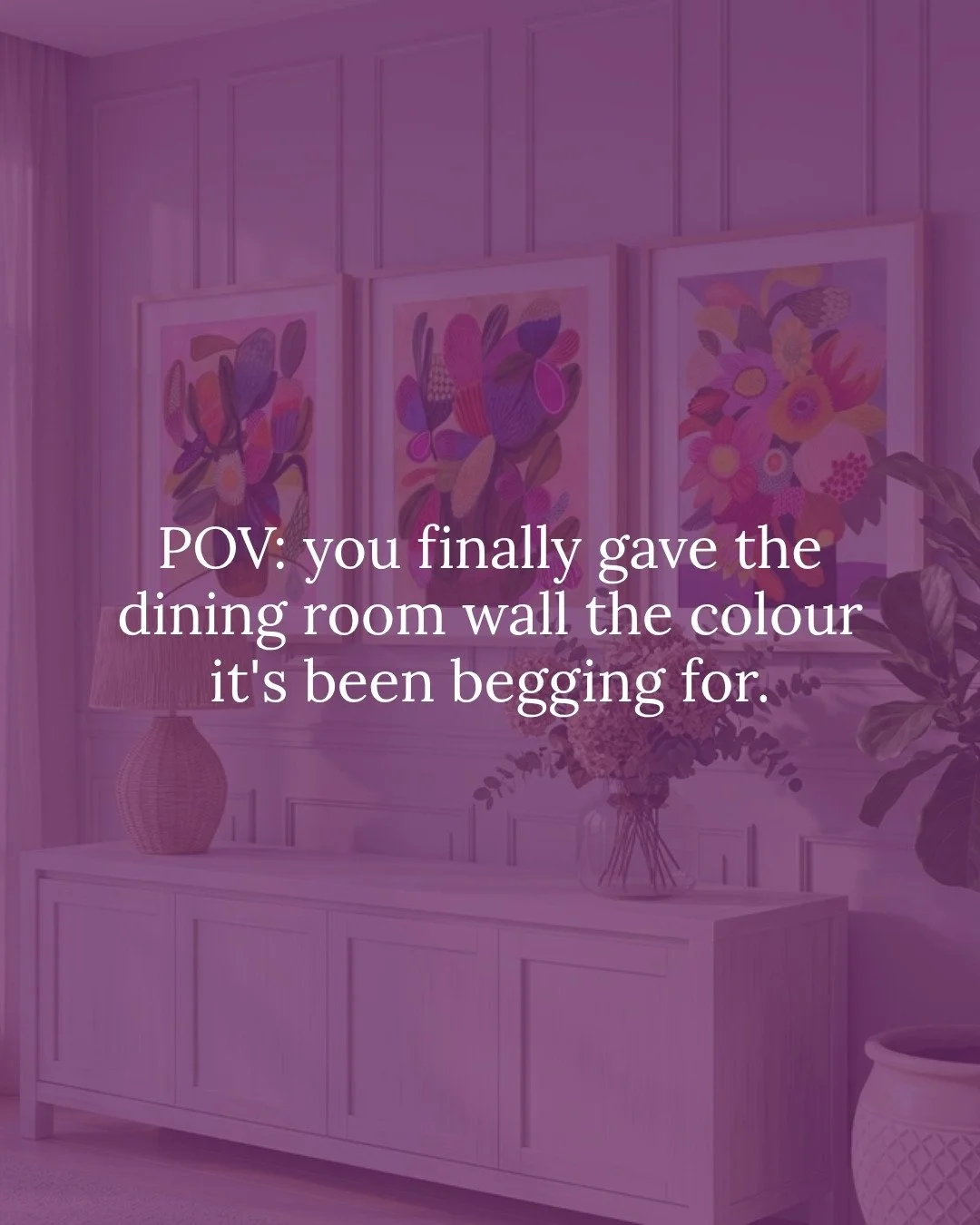 POV: you finally gave the dining room wall the colour it's been begging for. 🌸

The dining room is where the long lunches happen, the birthday cakes, the late-night chats once the dishes are done. It deserves more than a blank wall.

In my studio th