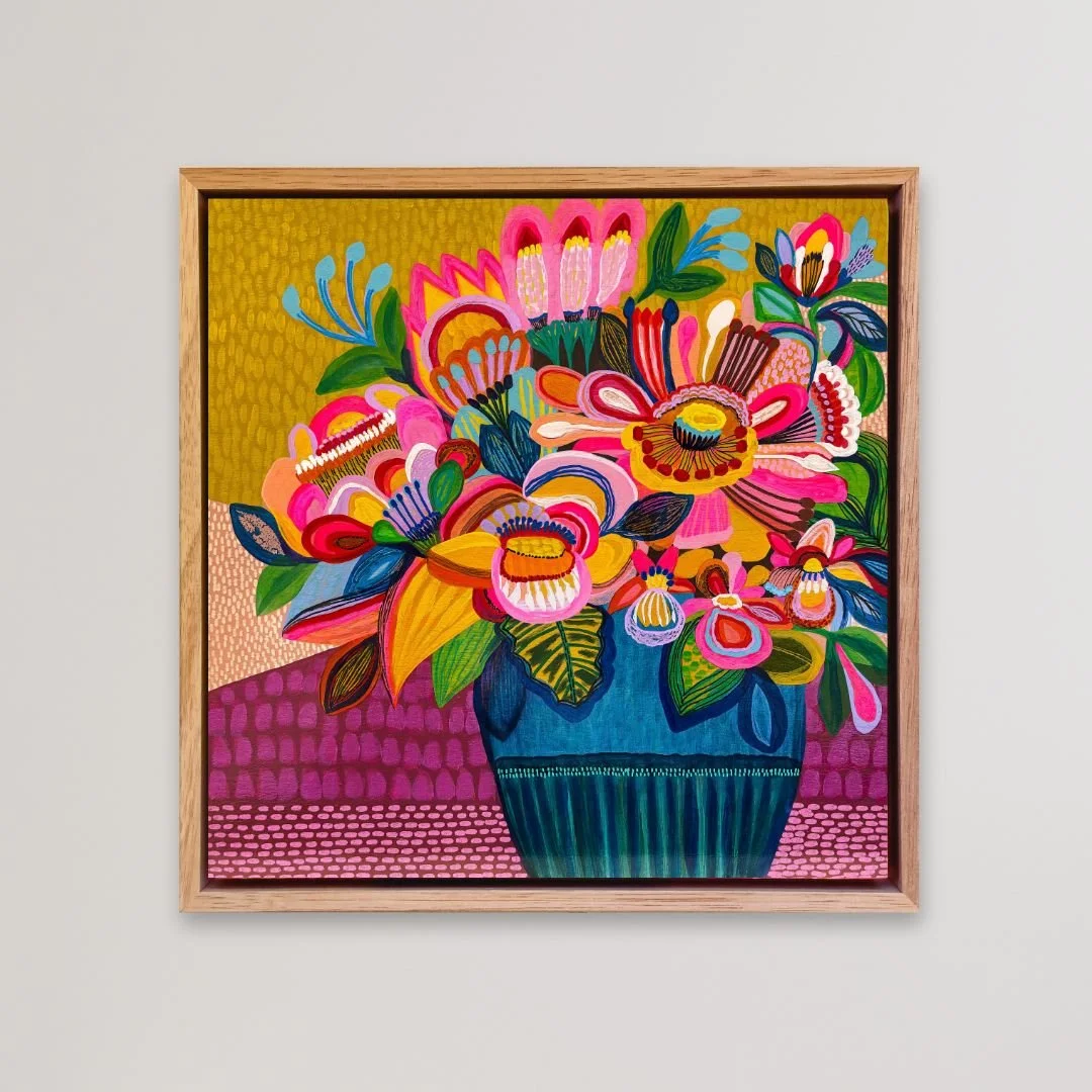 Original painting 'Sunlit Blooms' by Australian artist Kirsten Katz