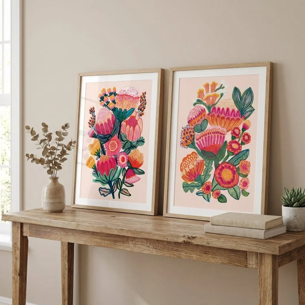 Australian artist Kirsten Katz Botanical Wall art prints
