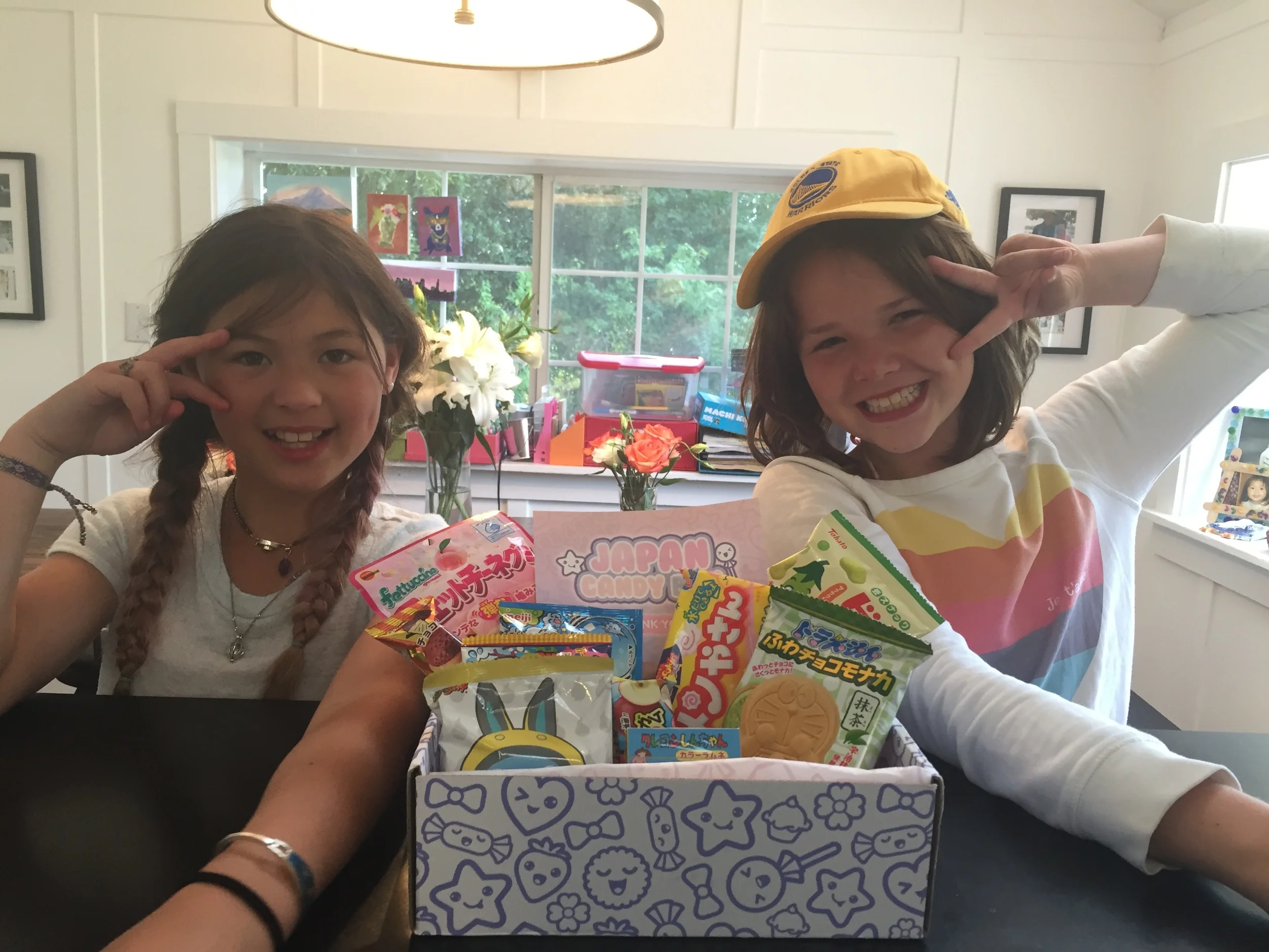Maggie and her friend Emma after we opening the box! 