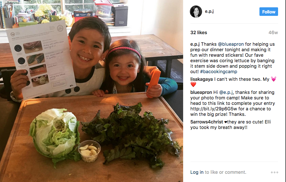 WE HAD TO CORE LETTUCE, DE-STEM KALE, PEEL A CARROT AND SOME GARLIC.