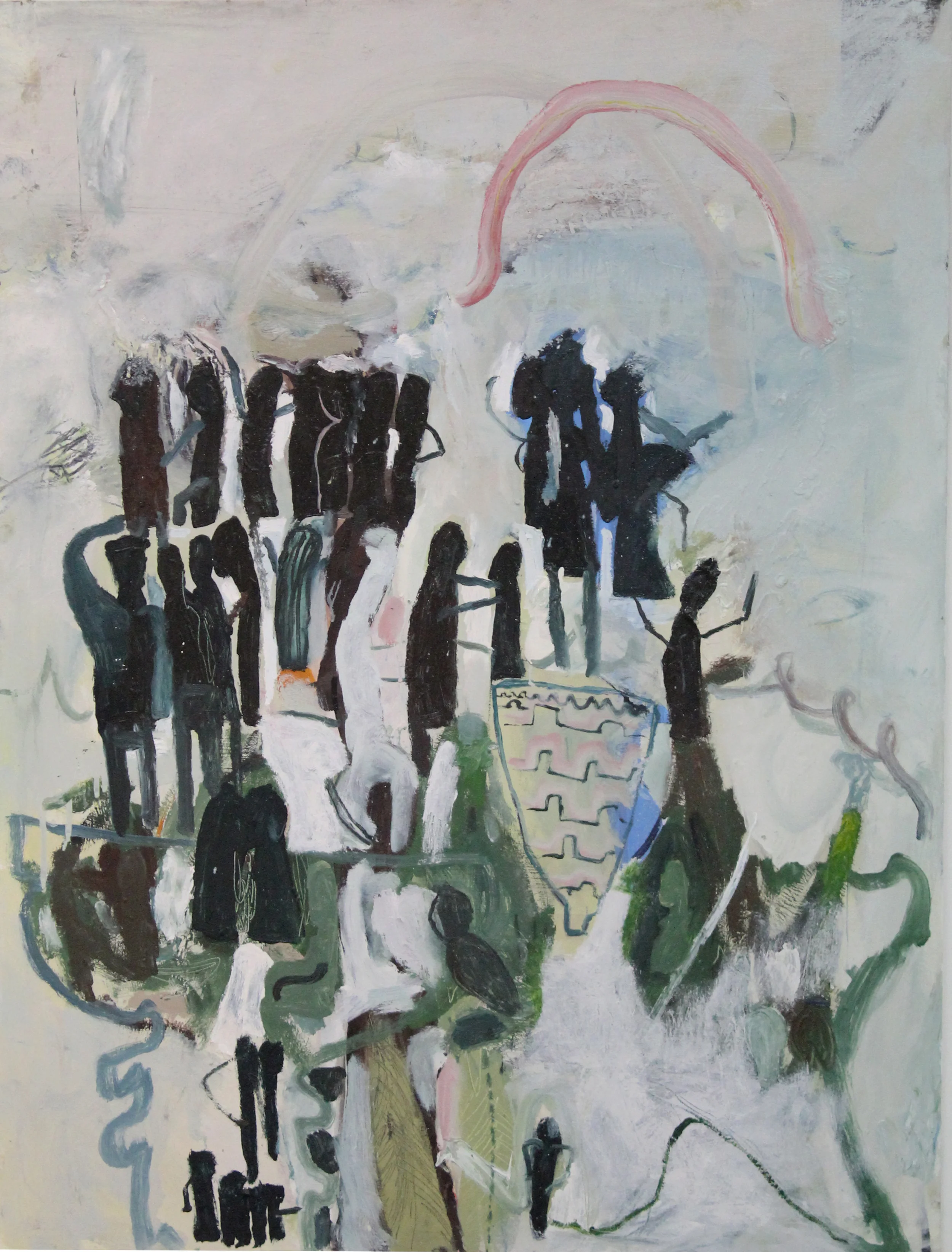 The Armoury Choir Arrive at the Forum 2015 Oil on board 120 x 90cm