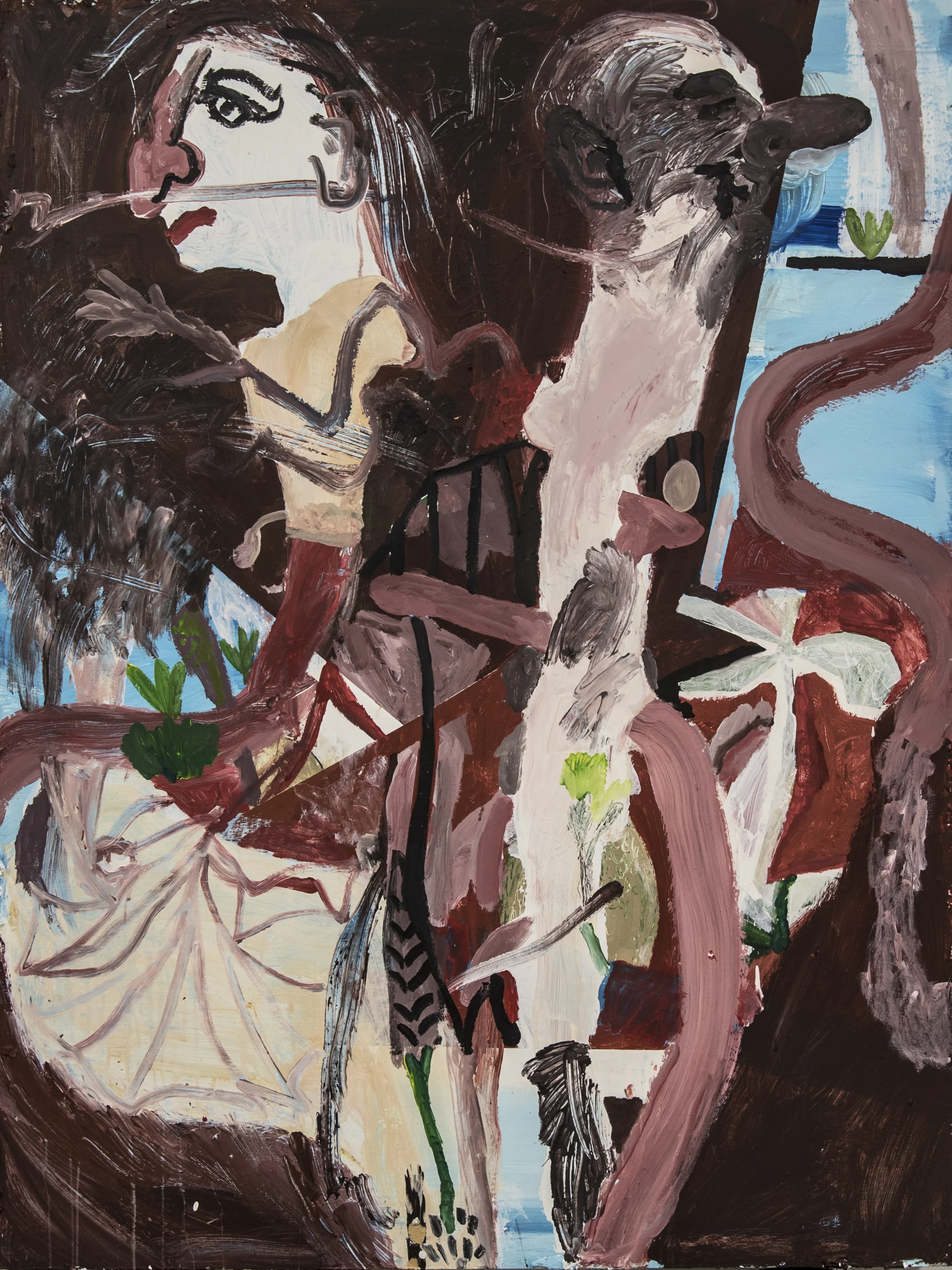 Janus Faced Fever 2016 Acrylic and oil on board 210 x 180 cm