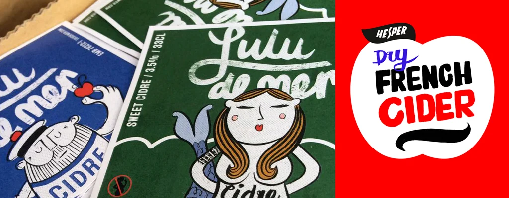 Lulu and Hesperé label designs and an original (rejected) concept