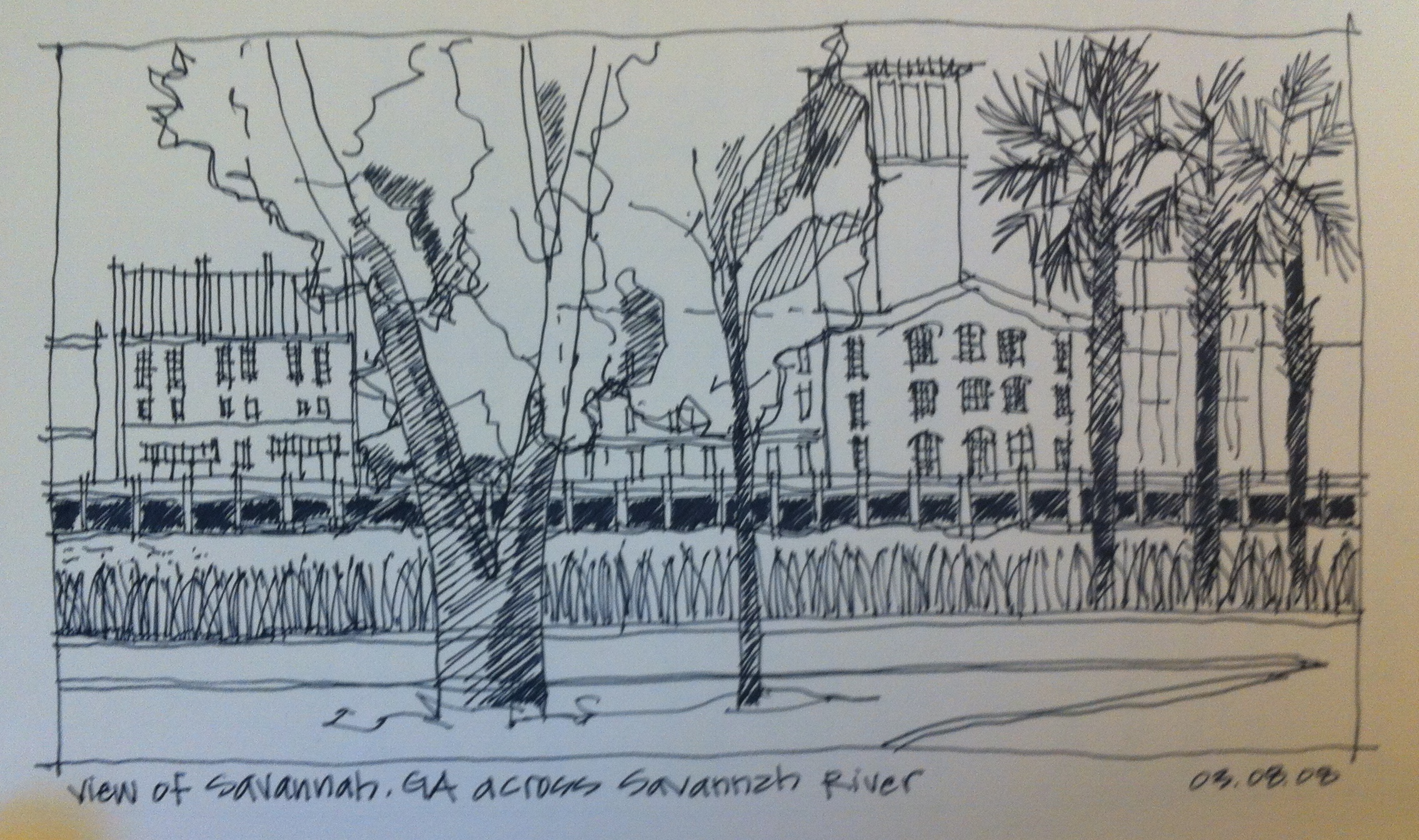 Travel Sketch, Savannah, GA 2008