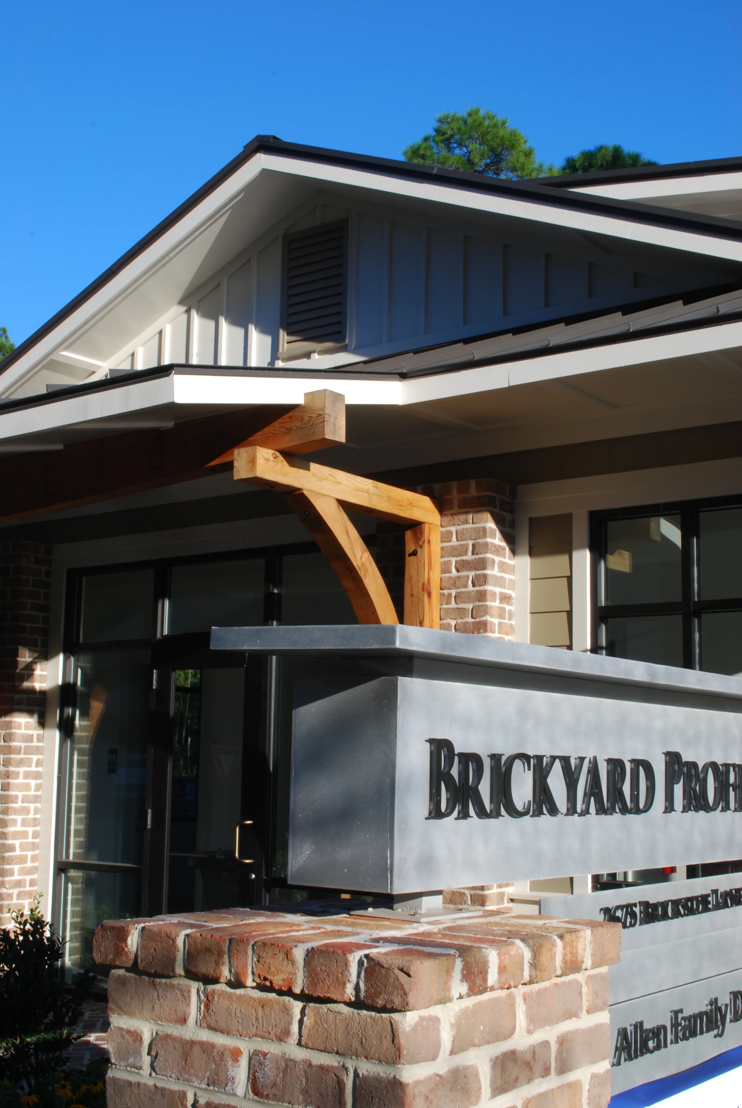 2007-8 | Brickyard Professional Park design for Allen Family Dentistry in Mount Pleasant integrates brick, wood and steel.