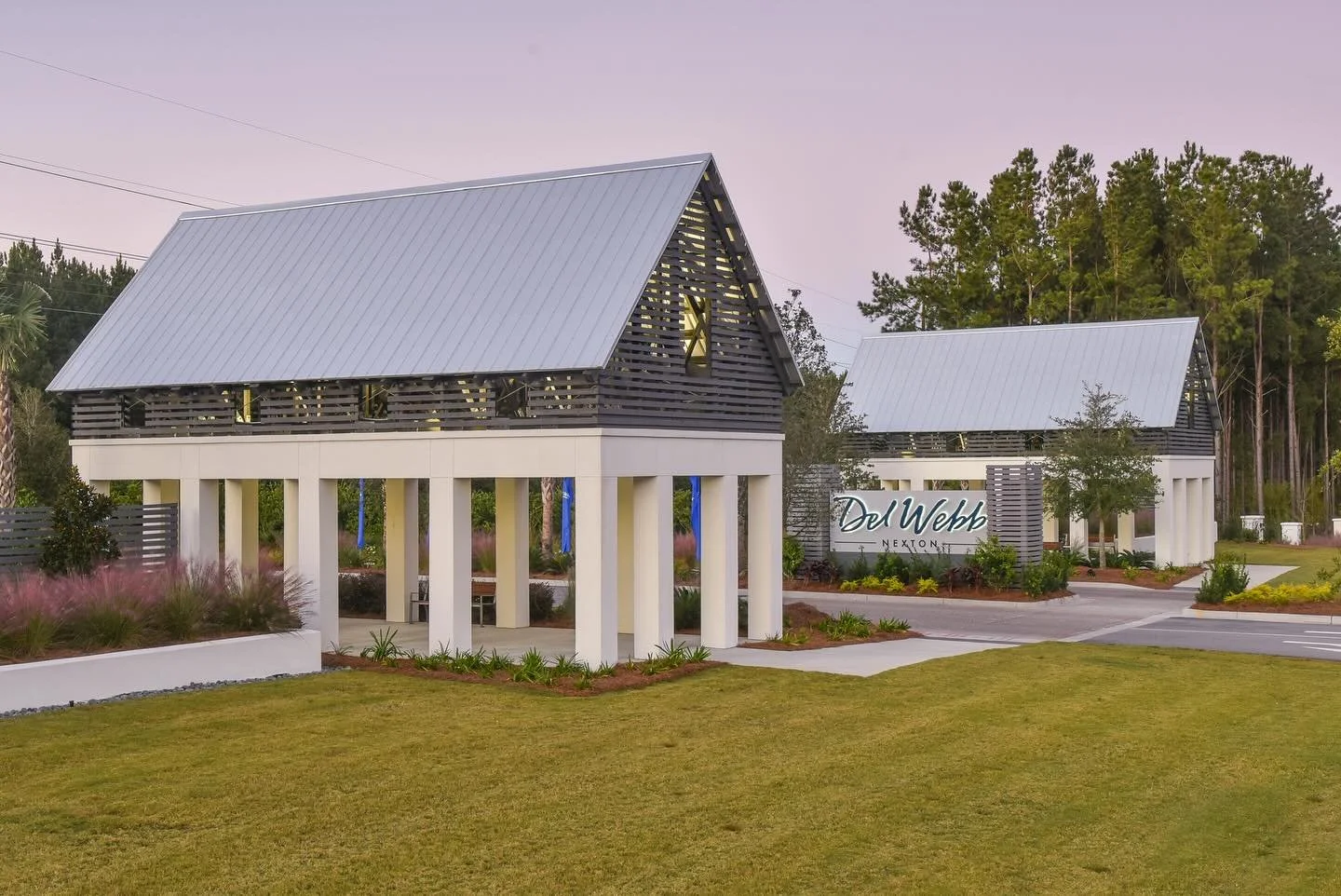 Equal parts garden folly, way-finding and signage, our design for the entry structures for this Nexton neighborhood aims to deliver iconic simplicity. 

Architect: @rushdixonarchitects 
Builder: @harborcontracting 
Site Design: @seamonwhiteside 
Stru