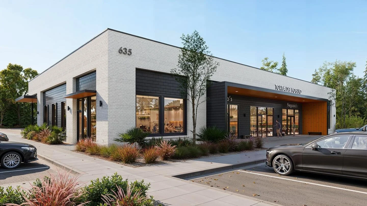 New work! The final phase of Dayfield Park in the award-winning Nexton development has begun. This 8,400sf core / shell building recently received design committee approval and has moved to the Construction Documents phase. The design approach contin
