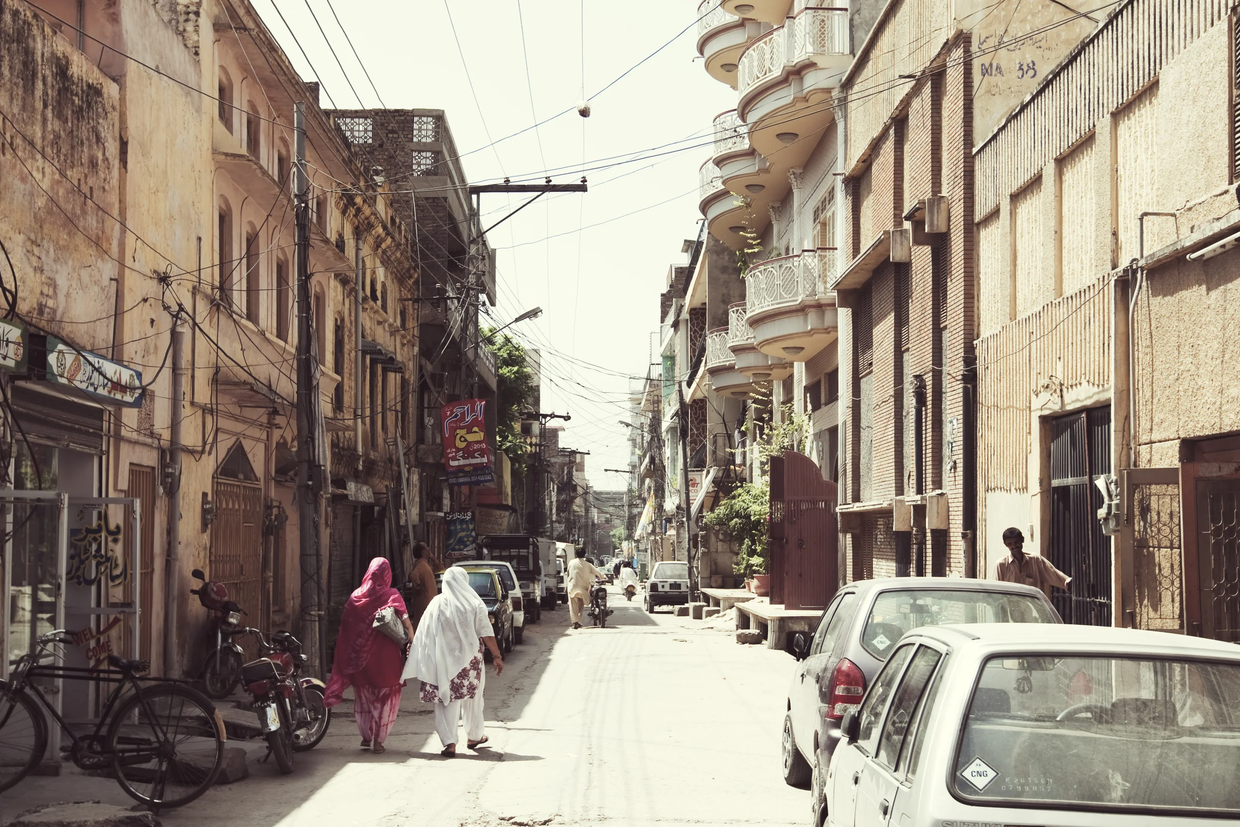 Rawalpindi, Pakistan - August 2010 : A common street