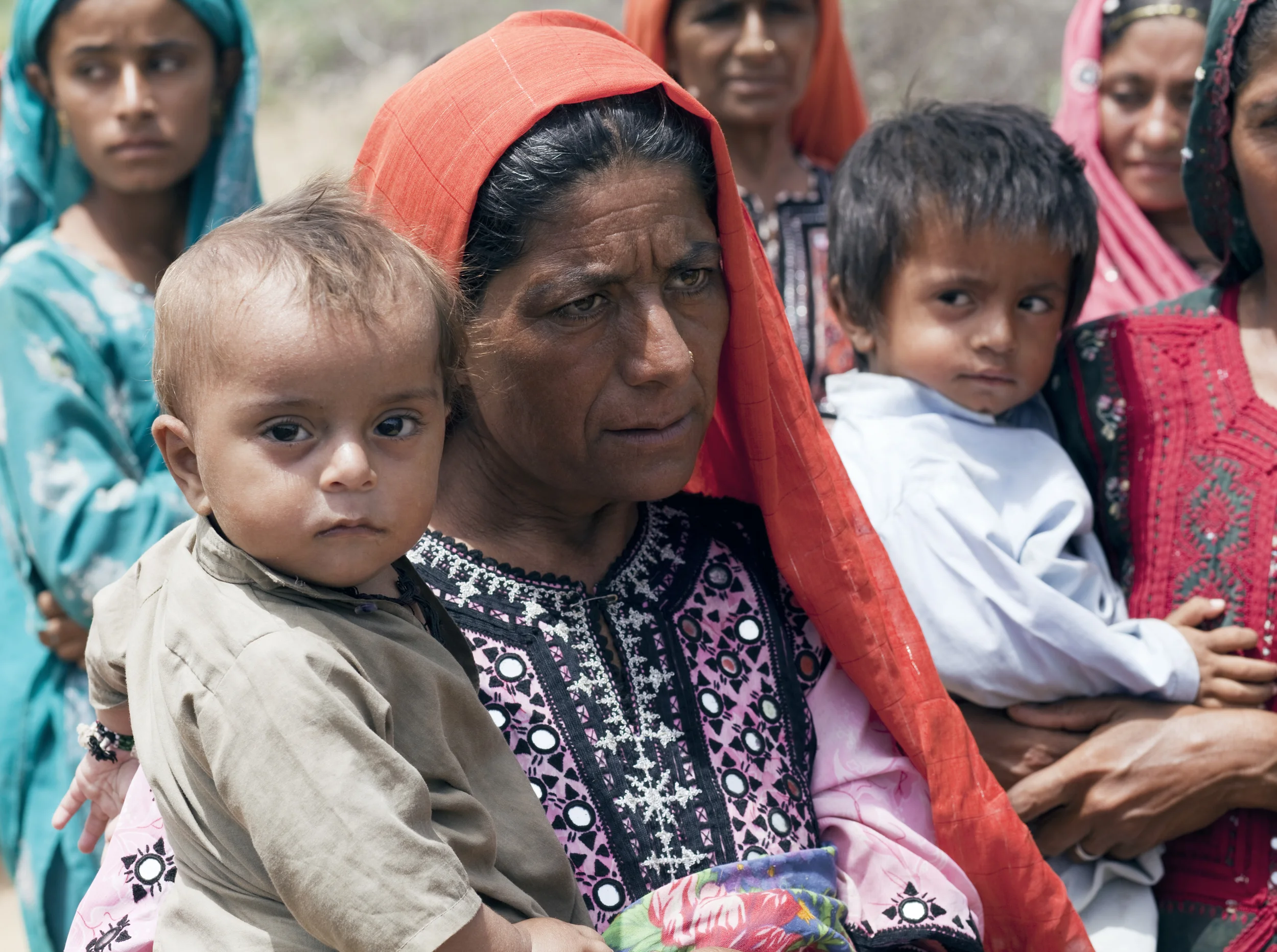 Thatta, Pakistan - August 2010 : Neither words nor pictures can describe how they feel.