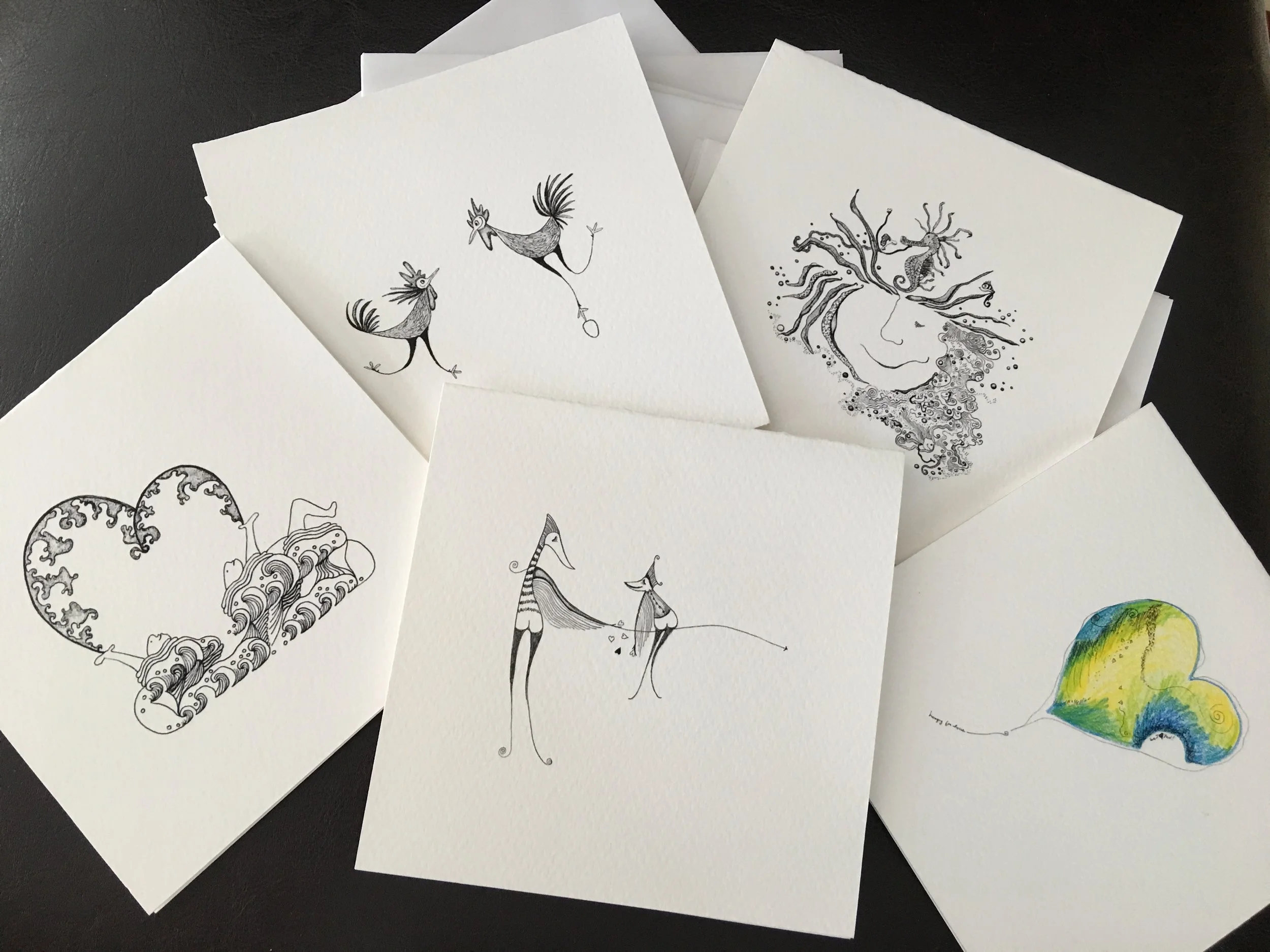 Limited edition hand signed note cards on archival watercolor paper