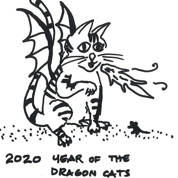 Year of the Dragon Cats by Abdallah Tabet
