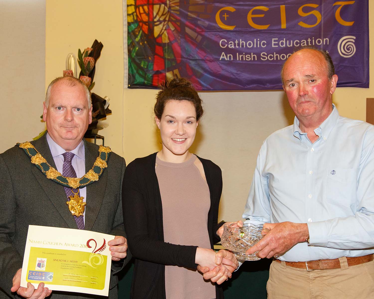Sinead McCarthy Leaving Certificate Student of the year, winner of The Niamh Coughlan Memorial Award and Top Chemistry Student in Leaving Certificate 2015