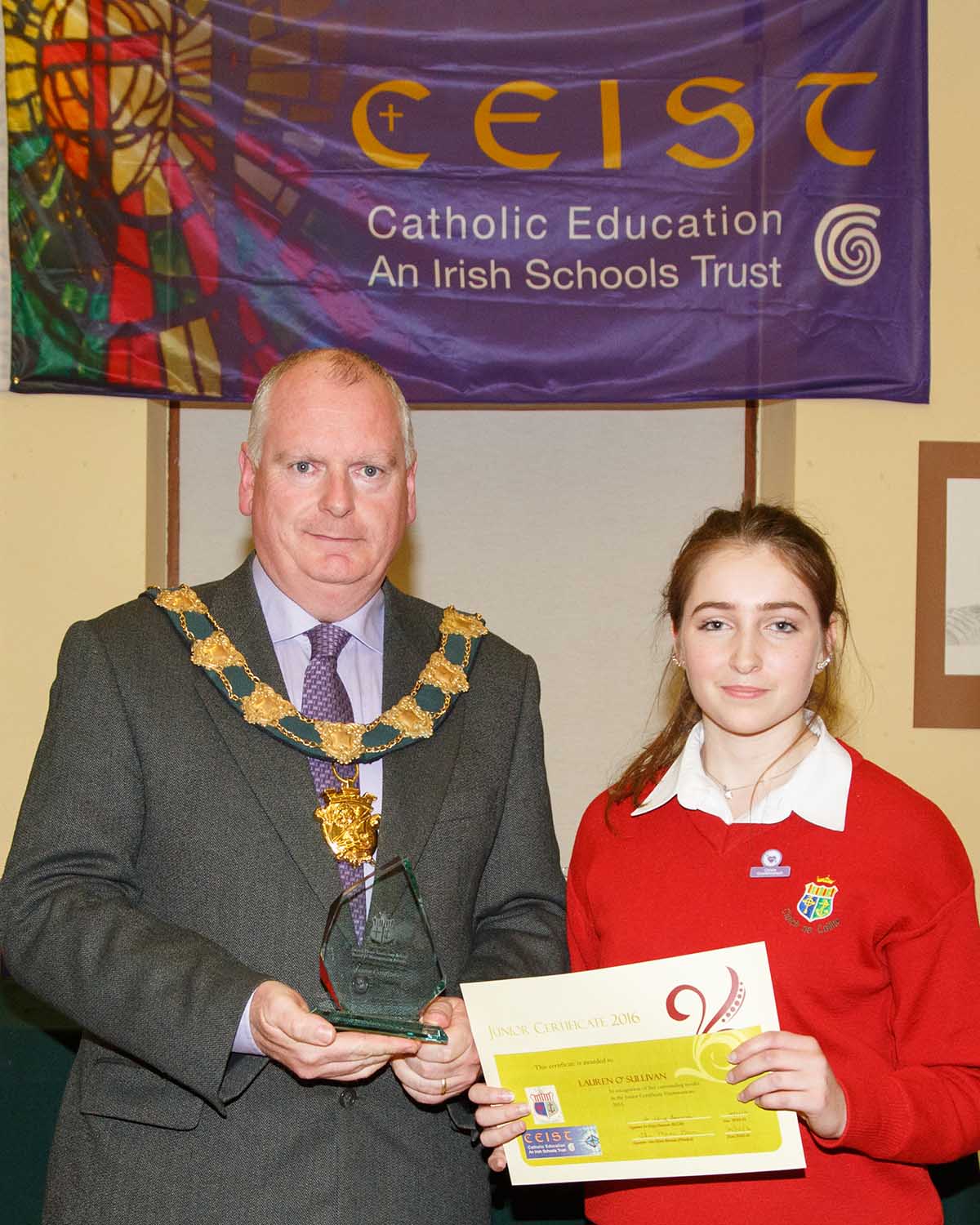 Lauren O'Sullivan Joint winner of Junior Certificate Student of the year 2015