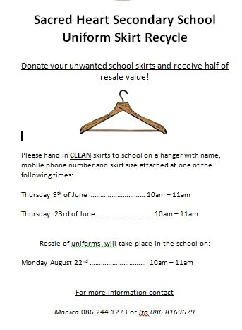 Sacred Heart Secondary School Uniform Skirt Recycle