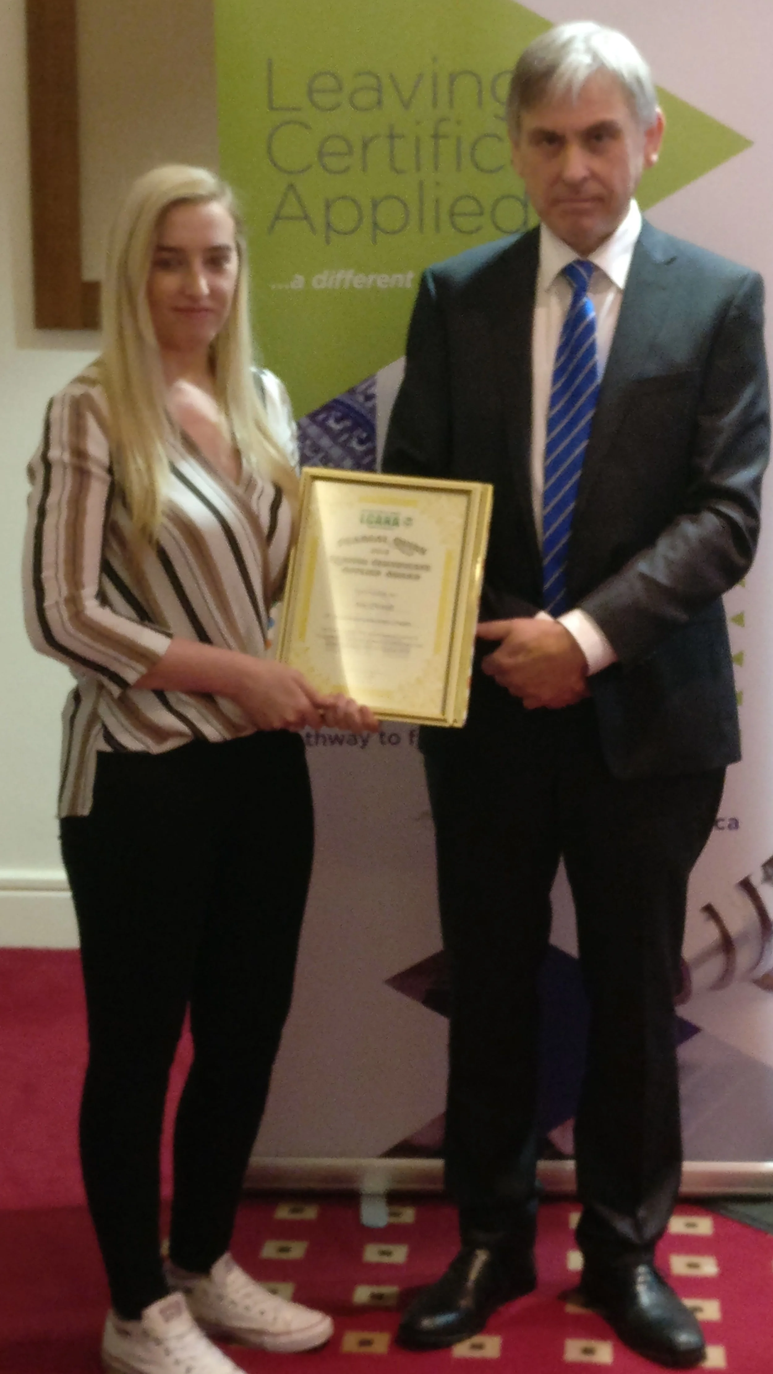 Highest Achieving Student in Applied Leaving Certificate 2016